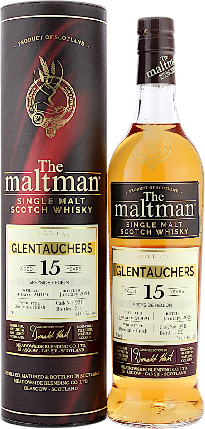 Glentauchers 15 Jahre 2009/2024 Bordeaux Cask The Maltman 54.6% 0,7l 