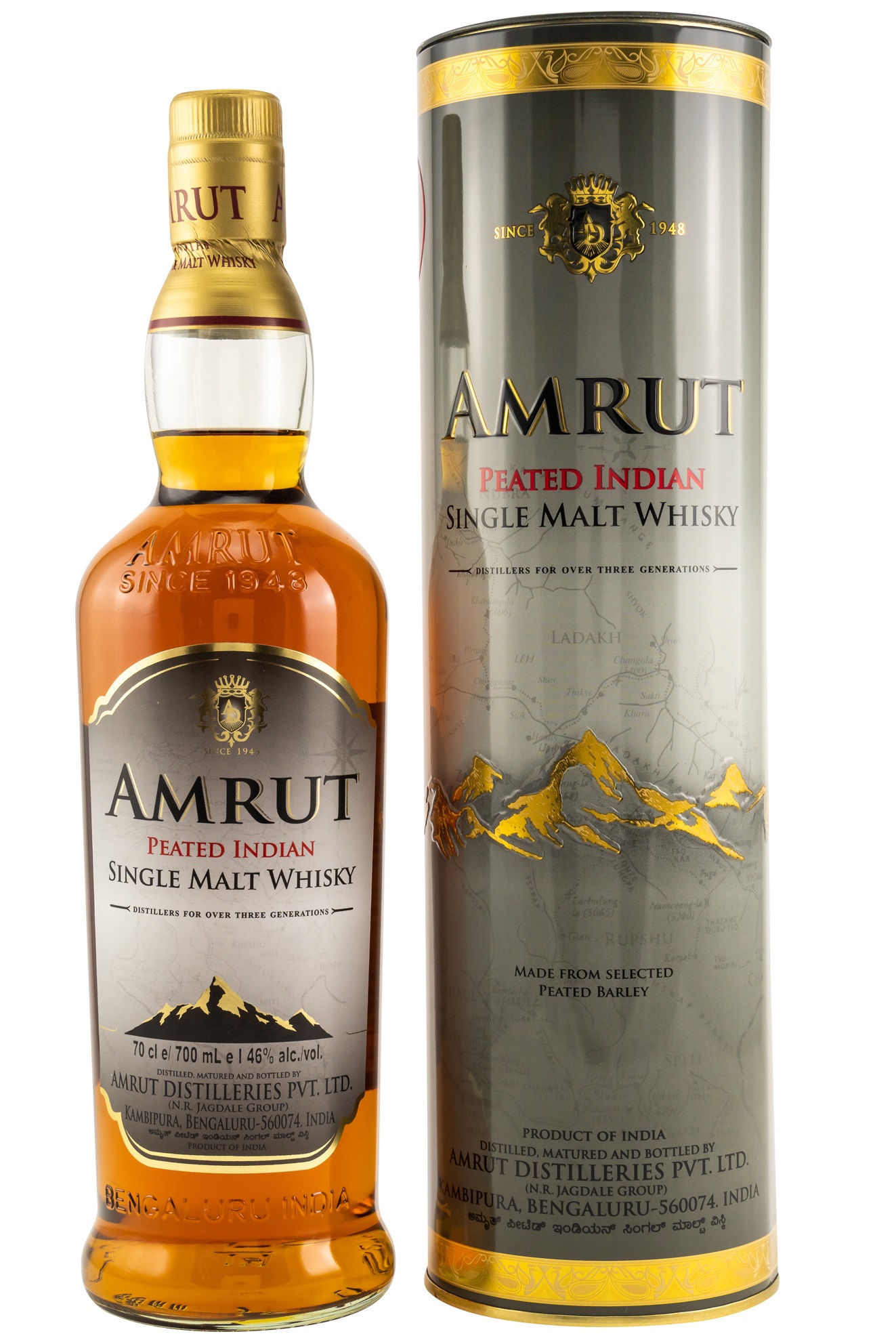 Amrut Peated Single Malt (Indien) 46.0% 0,7l