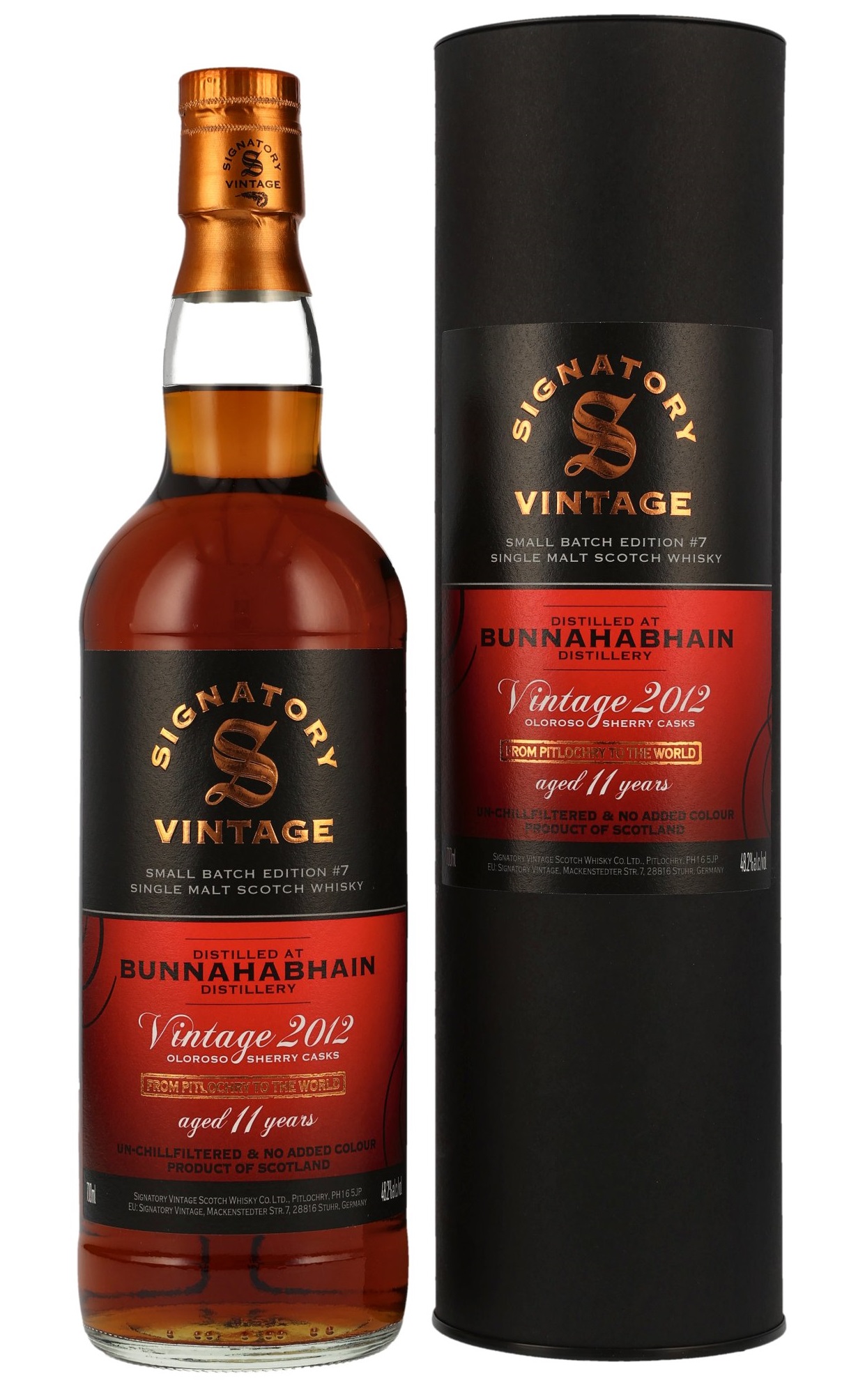 Bunnahabhain 11 Jahre 2012/2024 Sherry Cask Signatory Small Batch 7 48.2% 0,7l