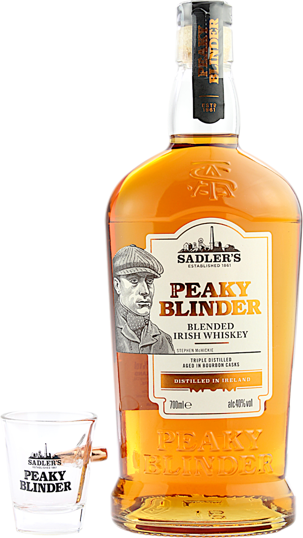 Peaky Blinder Irish Whiskey Geschenkset mit Glas 40.0% 0,7l