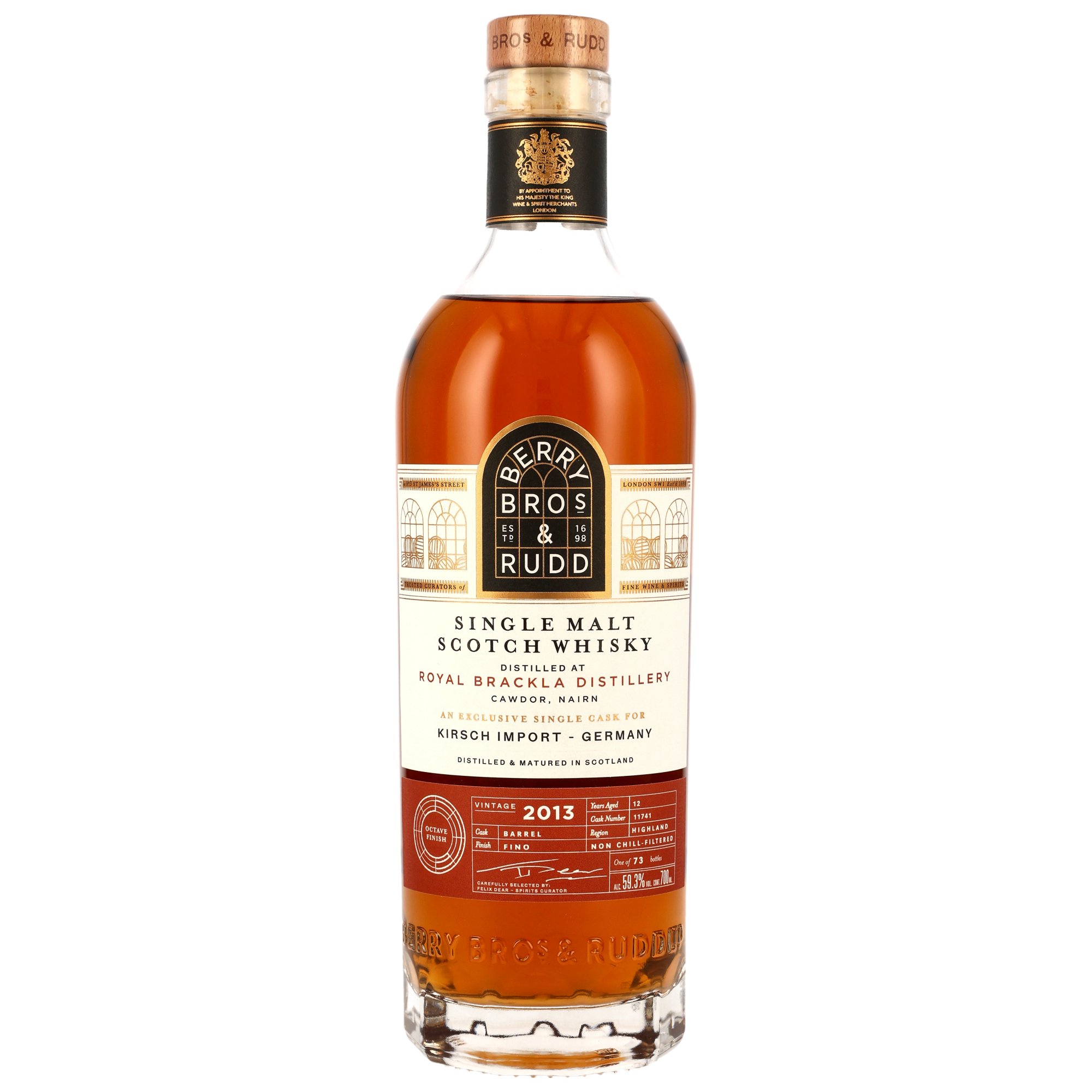 Royal Brackla 12 Jahre 2013/2025 Fino Cask Finish #11741 Berry Bros. & Rudd 59.3% 0,7l