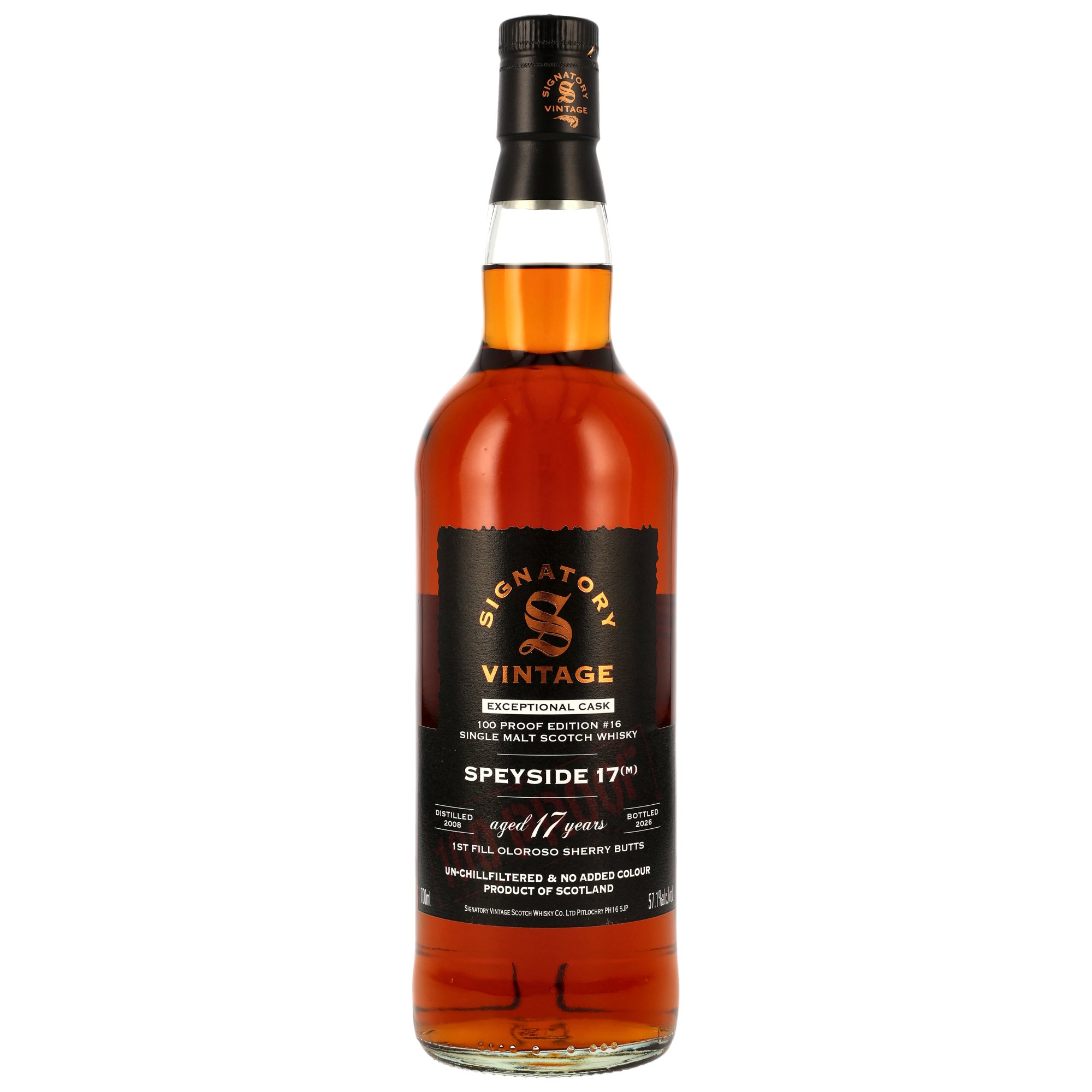 Speyside (M) 17 Jahre 2008/2026 Exceptional Cask Edition 16 100 Proof Signatory 57.1% 0,7l
