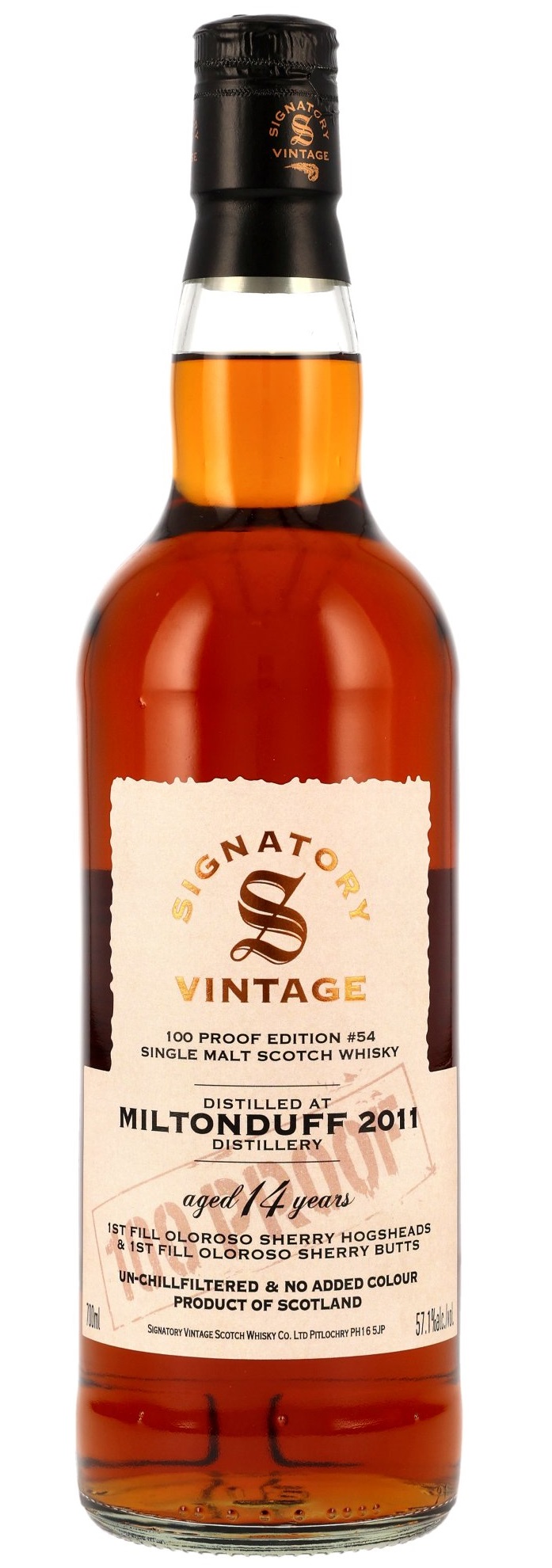 Miltonduff 14 Jahre 2011/2025 Signatory 100 Proof Edition #54 57.1% 0,7l