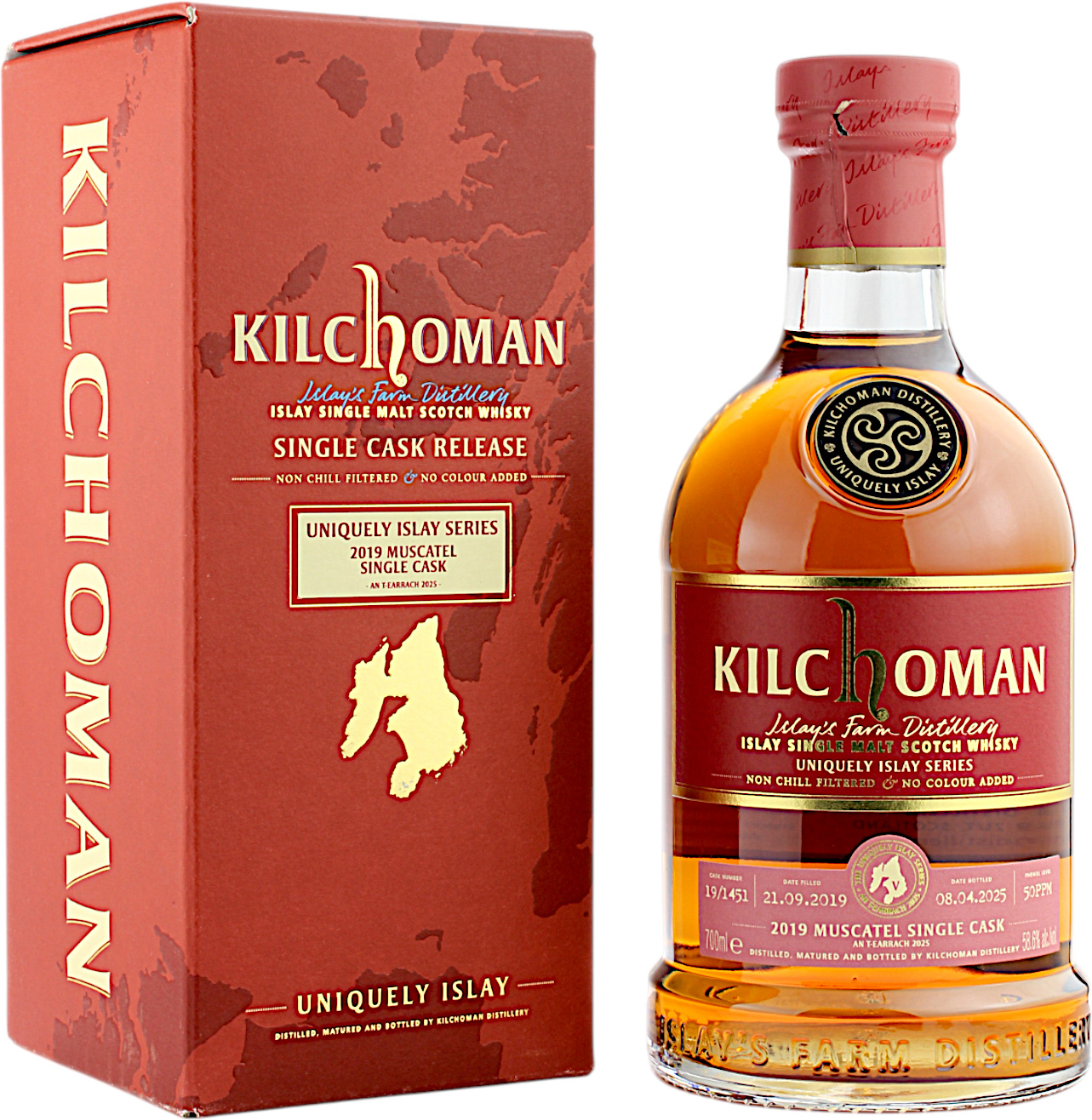 Kilchoman 2019/2025 Uniquely Islay Series #5/6 Cask 1451 Muscatel Single Cask 58.6% 0,7l