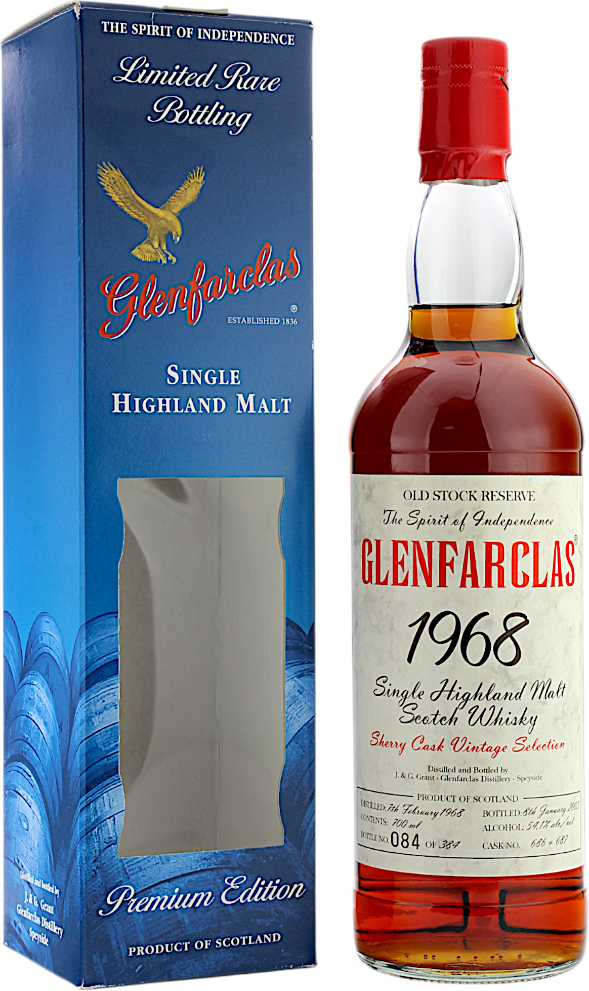 Glenfarclas 34 Jahre 1968/2003 Old Stock Reserve 54.1% 0,7l