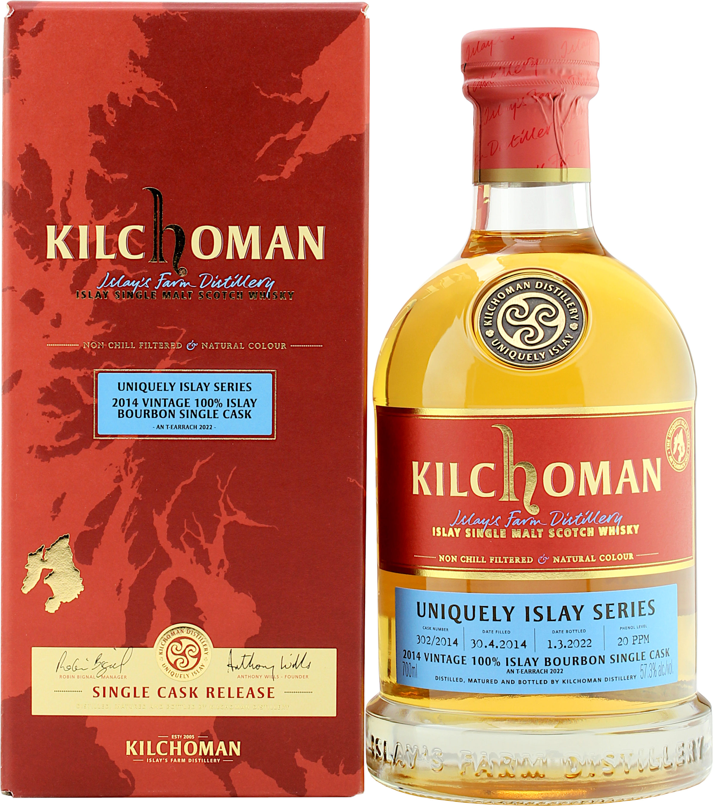 Kilchoman 2014/2022 Uniquely Islay Series #10/10 Cask 302 Islay Bourbon Single Cask 57.3% 0,7l