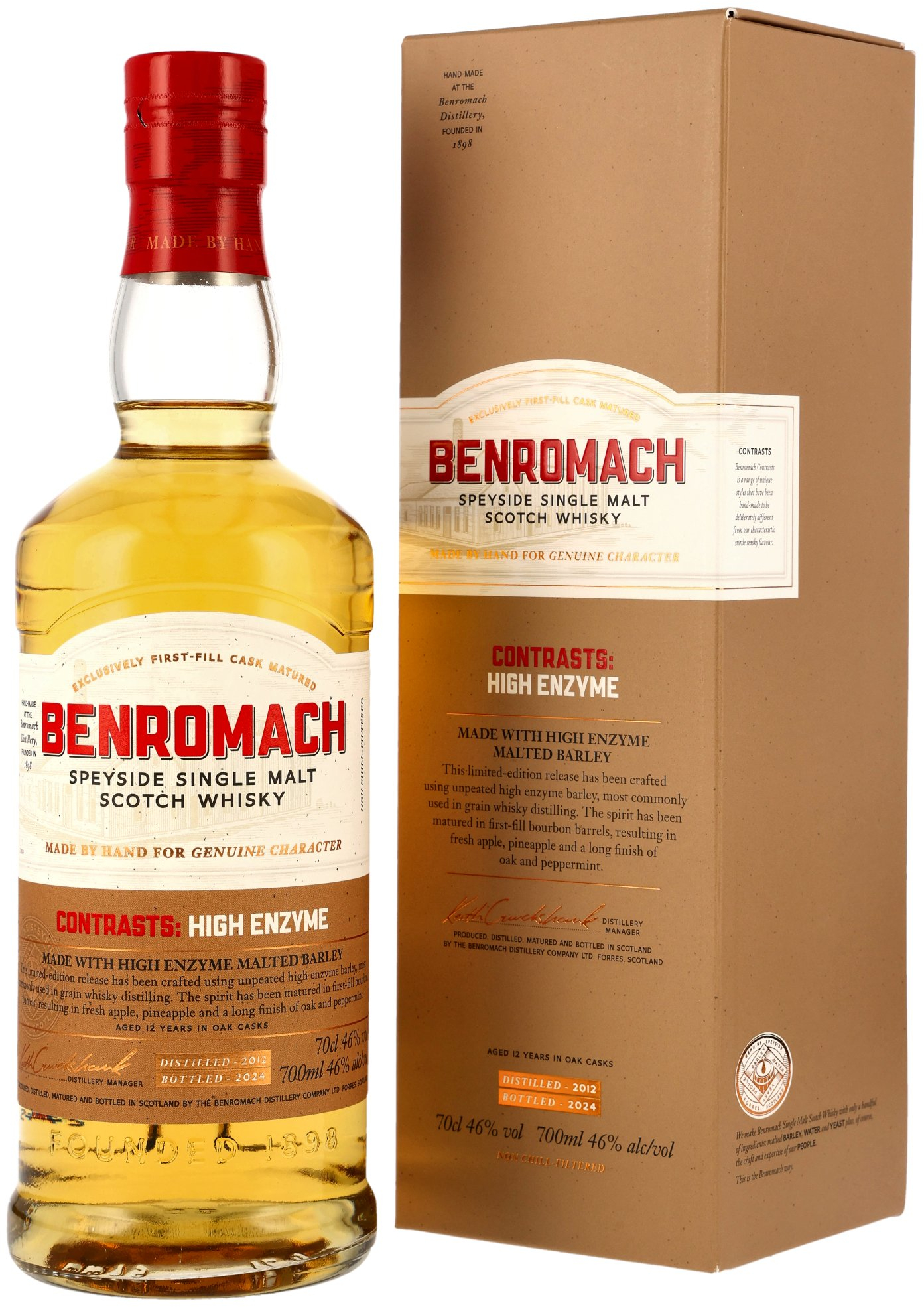 Benromach 2012/2024 Contrasts High Enzyme 1st Fill Bourbon Barrels 46.0% 0,7l