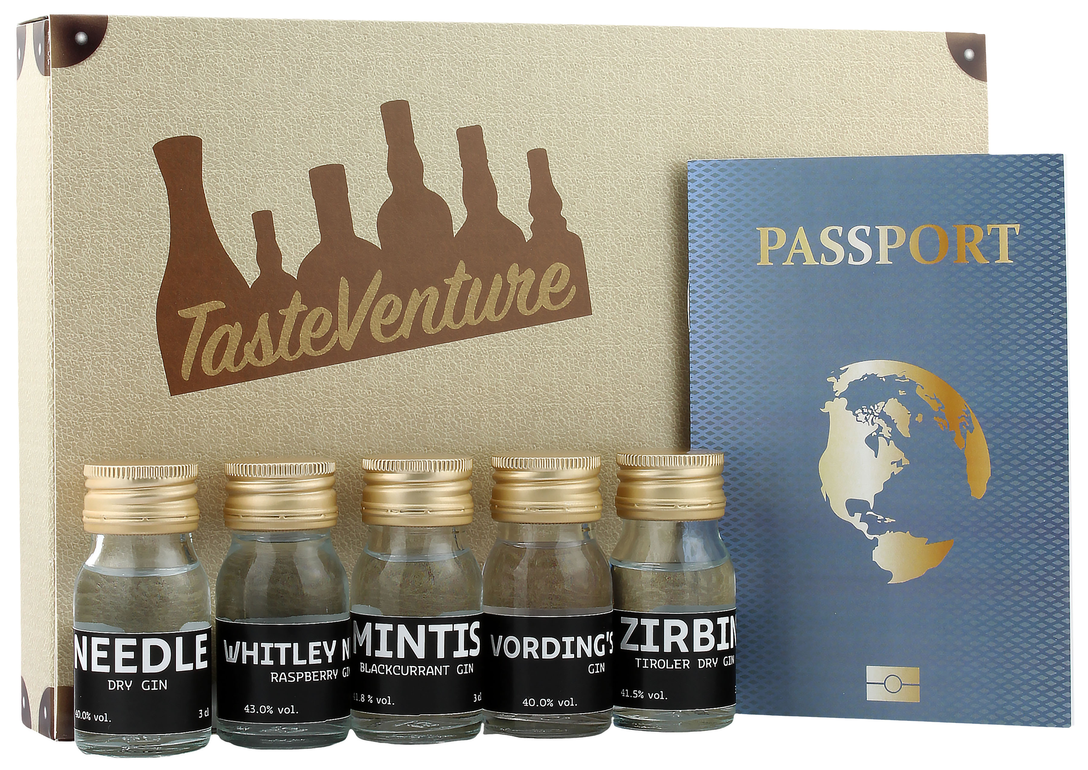 World of Gin Tasting Box - Tasty Gin Trip 41.3% 5x30ml - Tasteventure