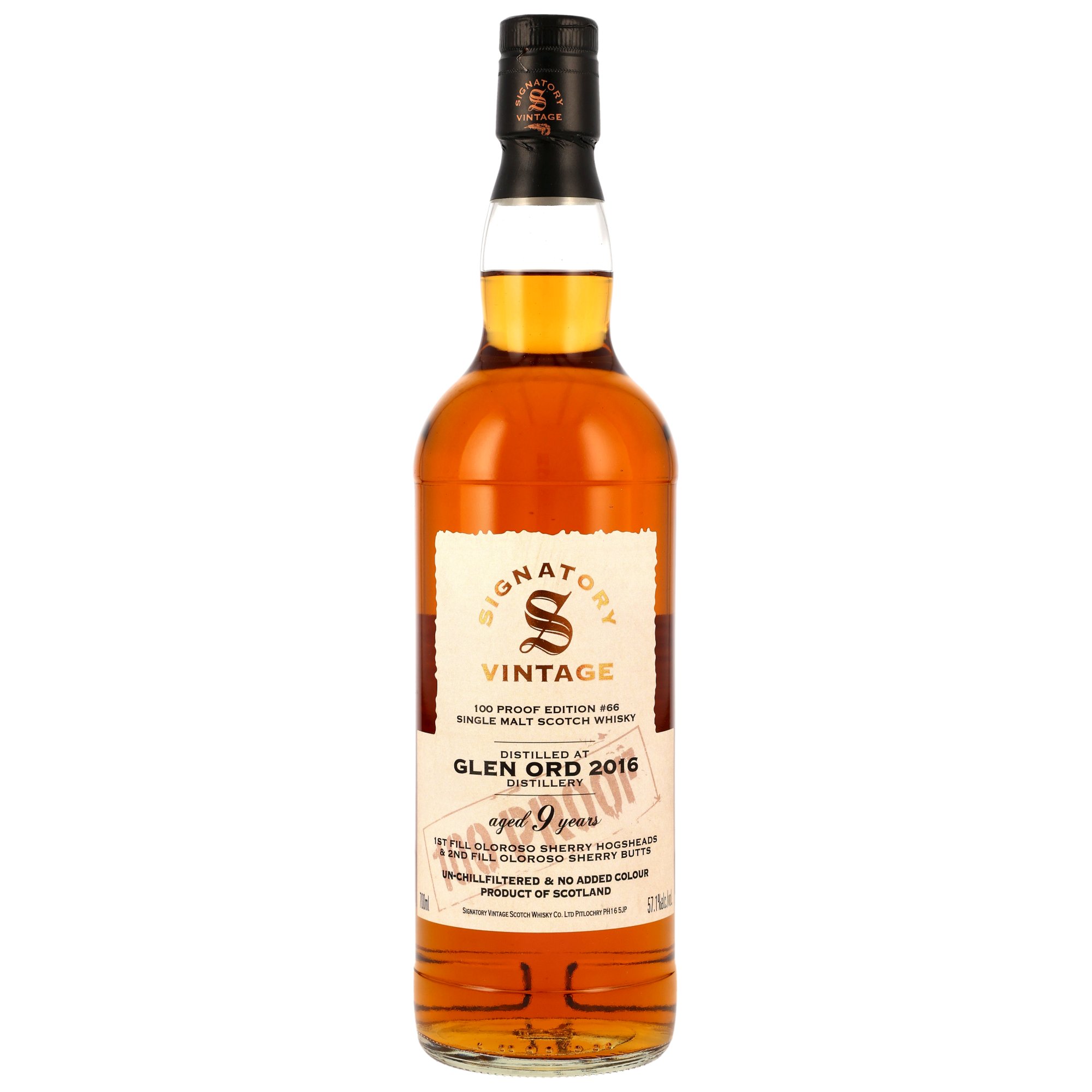 Glen Ord 9 Jahre 2016/2025 1st & 2nd Fill Oloroso Sherry Casks Signatory 100 PROOF Edition #66 57.1% 0,7l