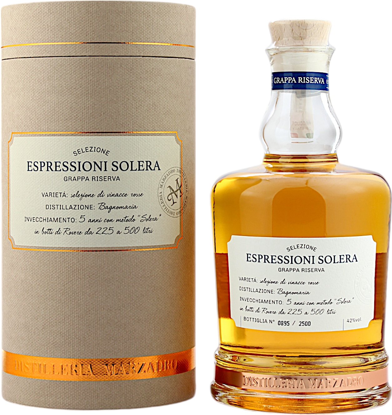 Marzadro Espressioni Solera Grappa 42.0% 0,7l