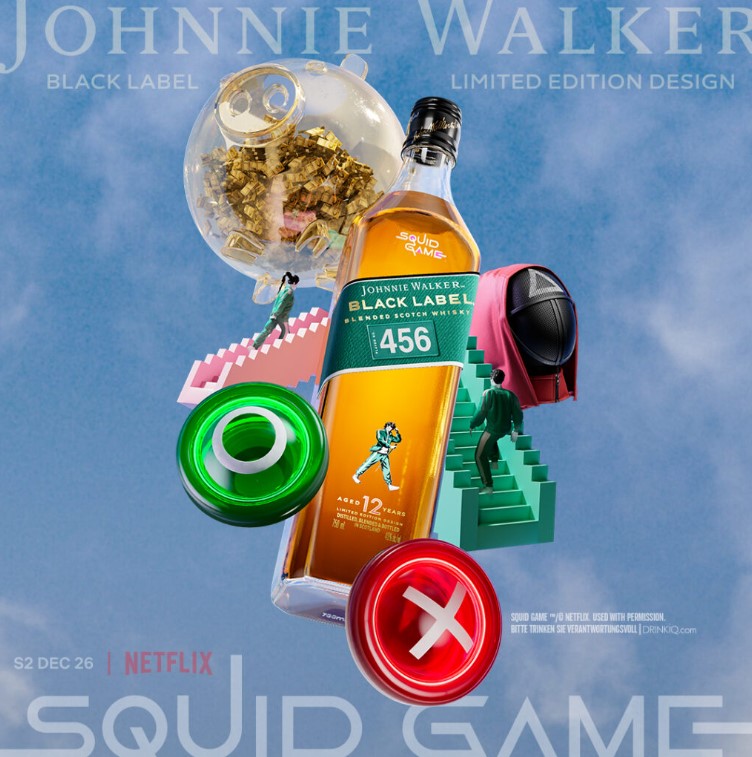 Die zweite Staffel von Squid Game wird in Zusammenarbeit mit Johnnie Walker veröffentlicht.