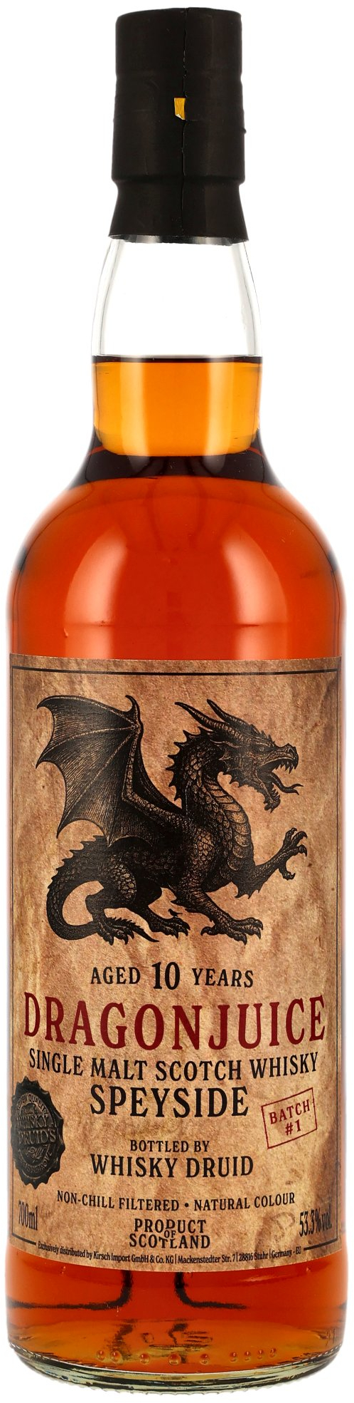 Dragonjuice 10 Jahre Batch #1 Whisky Druid Speyside Single Malt Whisky 53.3% 0,7l