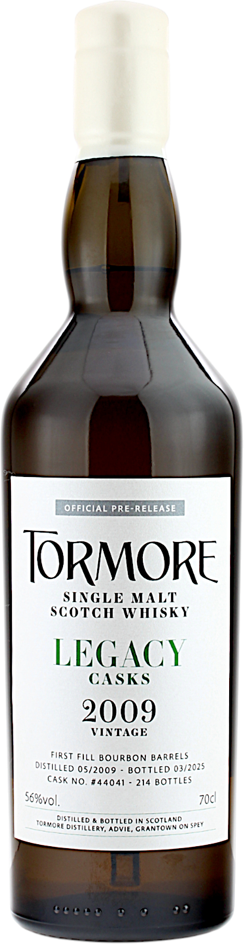 Tormore 15 Jahre 2009/2025 1st Fill Bourbon Barrels #44041 Legacy Casks 56.0% 0,7l