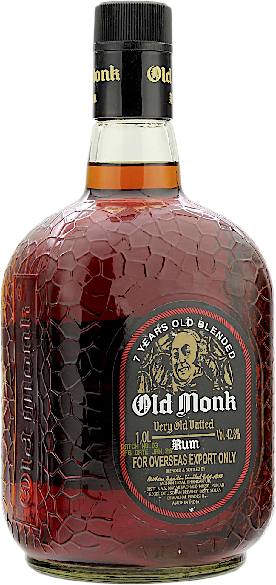 Old Monk 7 Jahre Rum 42.8% 1 Liter