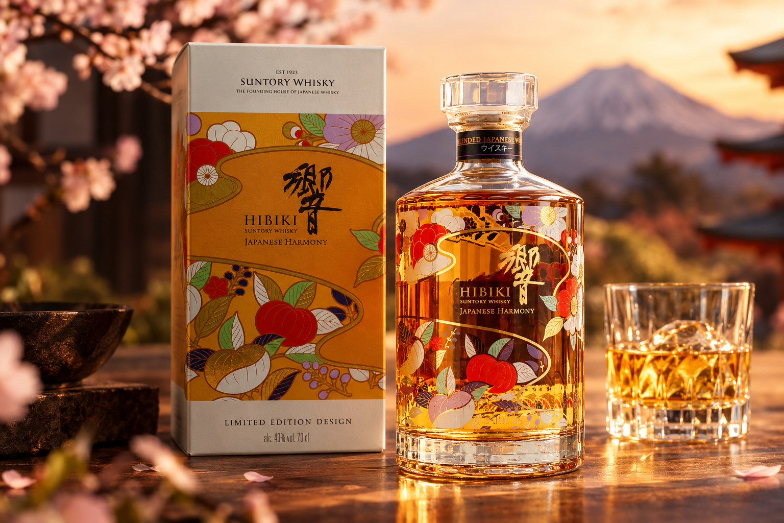 Hibiki Japanese Harmony Momoyama Limited Edition 2026 Flasche im 24-facettigen Design