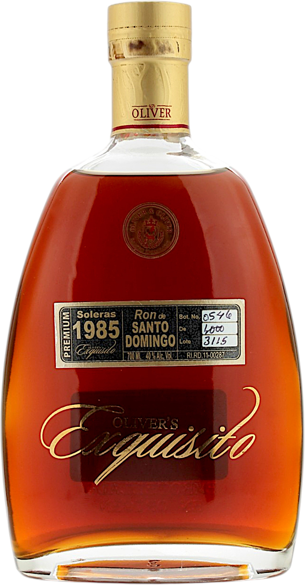 Oliver´s Exquisito 1985 Label Ron de Santo Domingo 40.0% 0,7l