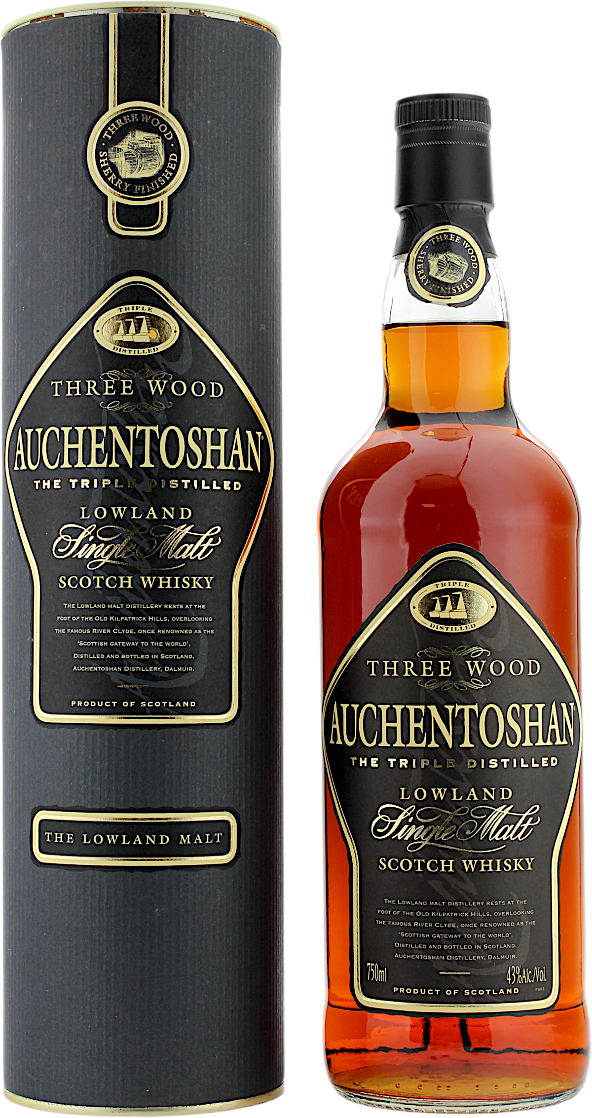 Auchentoshan Three Wood alte Abfüllung/Design 43.0% 0,75l
