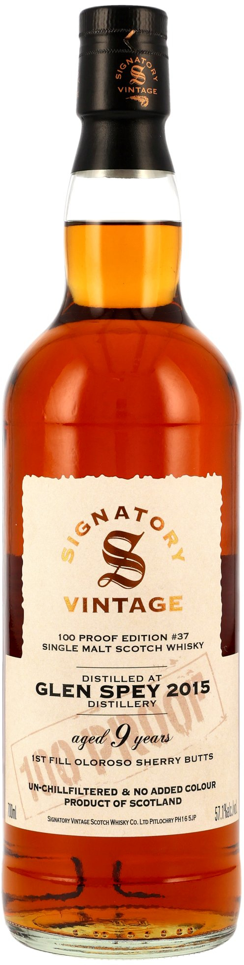 Glen Spey 9 Jahre 2015/2025 Signatory 100 Proof Edition #37 57.1% 0,7l Glen Spey 9 Jahre 2015/2025 Signatory 100 Proof Edition #37 57.1% 0,7l