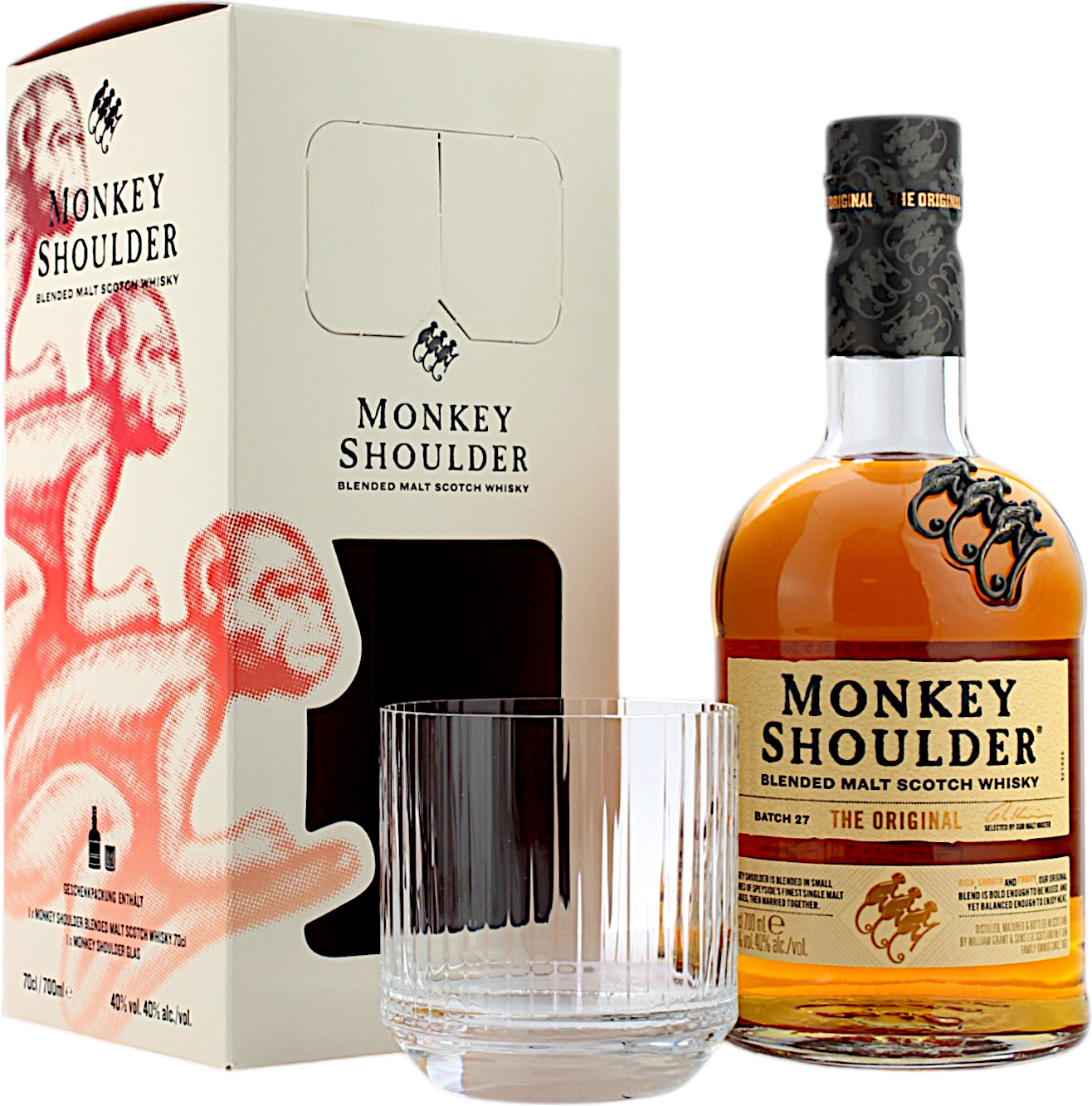 Monkey Shoulder Geschenkset mit Shoulder-Glas 40.0% 0,7l