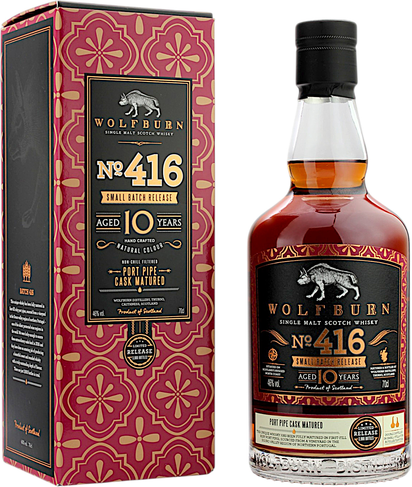 Wolfburn 10 Jahre No. 416 Port Pipe Cask Matured 46.0% 0,7l