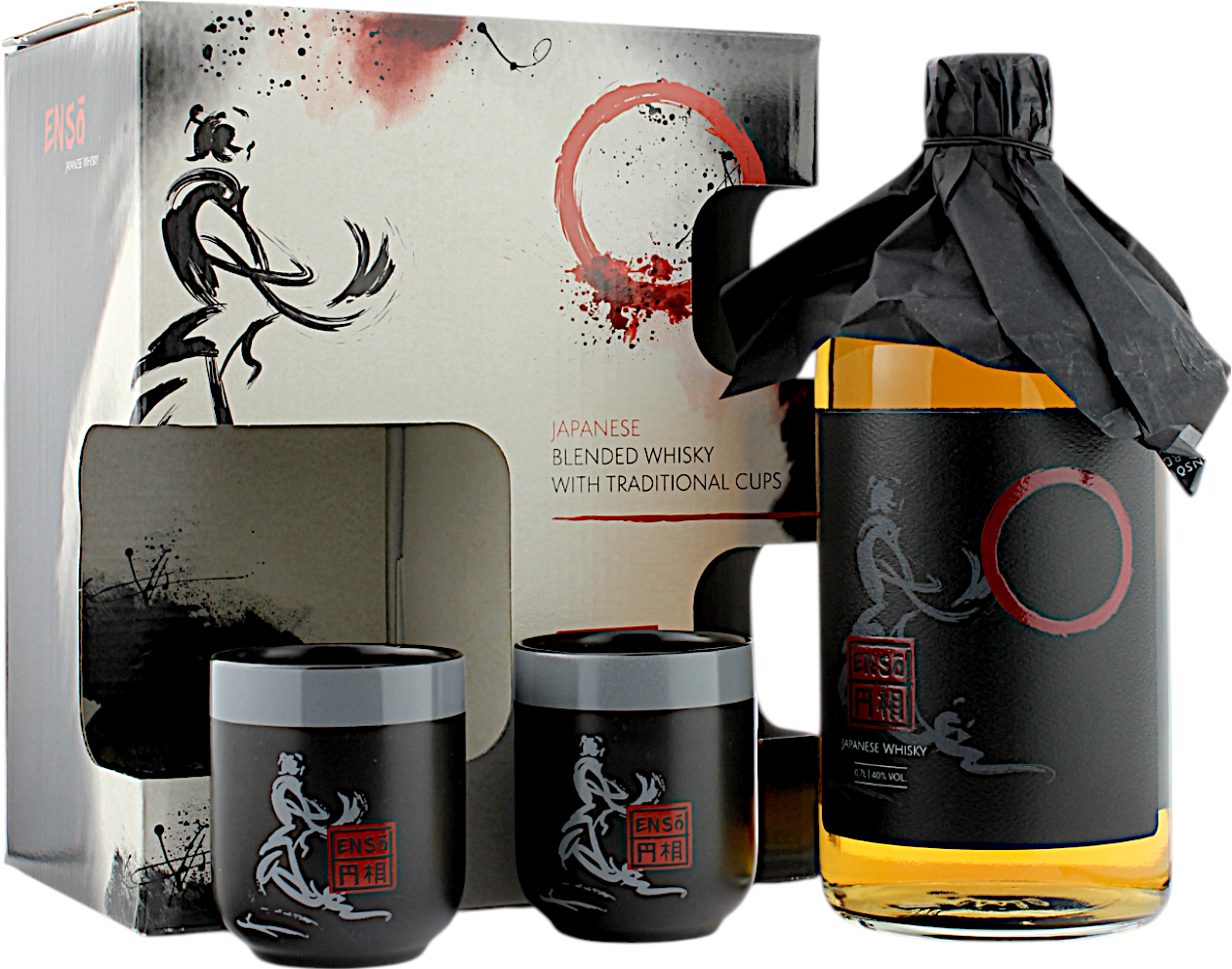 Enso Blended Japanese Whisky (Japan) Geschenkpackung mit 2 Sake Becher 40.0% 0,7l