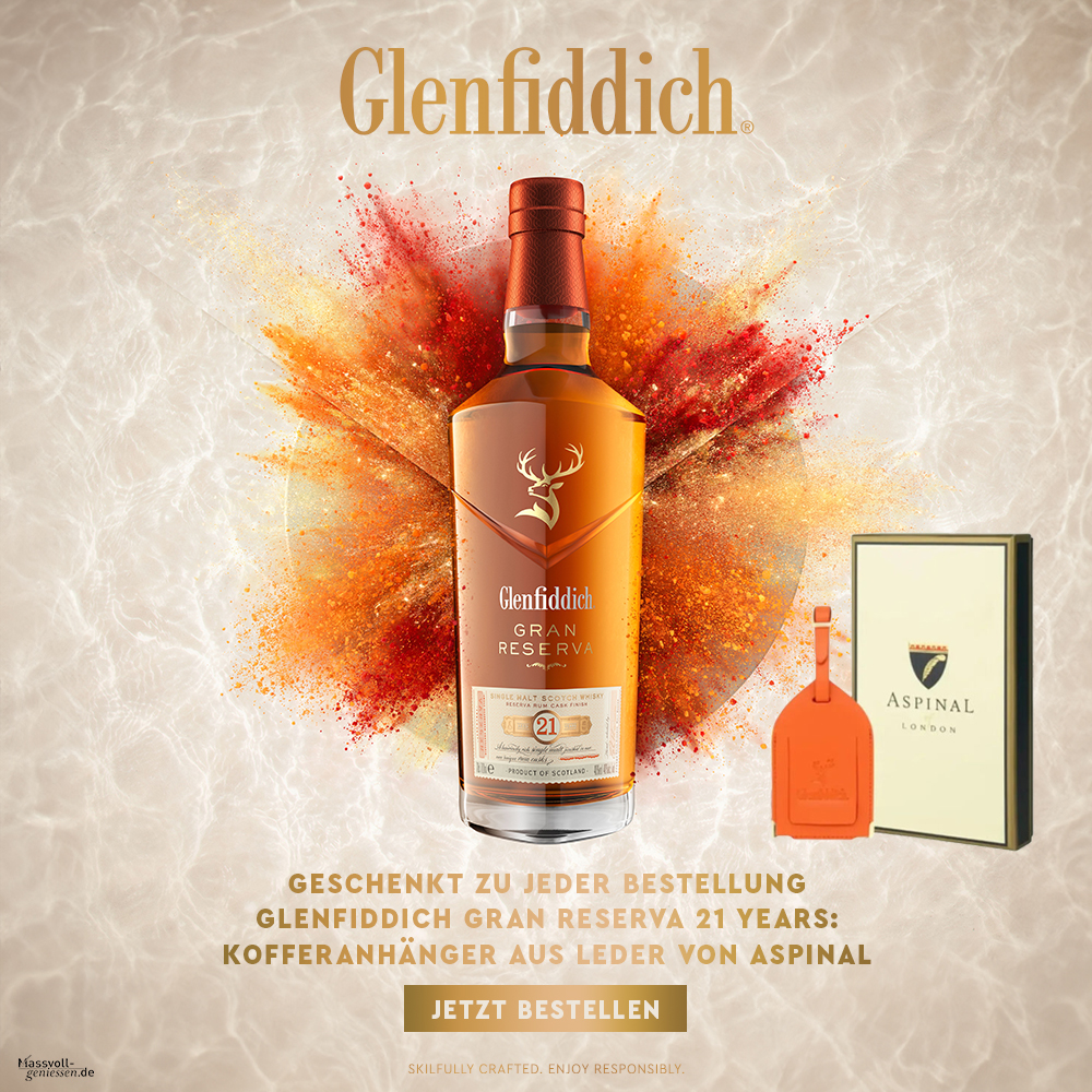 Glenfiddich Reserva Rum Cask Finish 21 Jahre Geschenkset Kofferanhänger 40.0% 0,7l