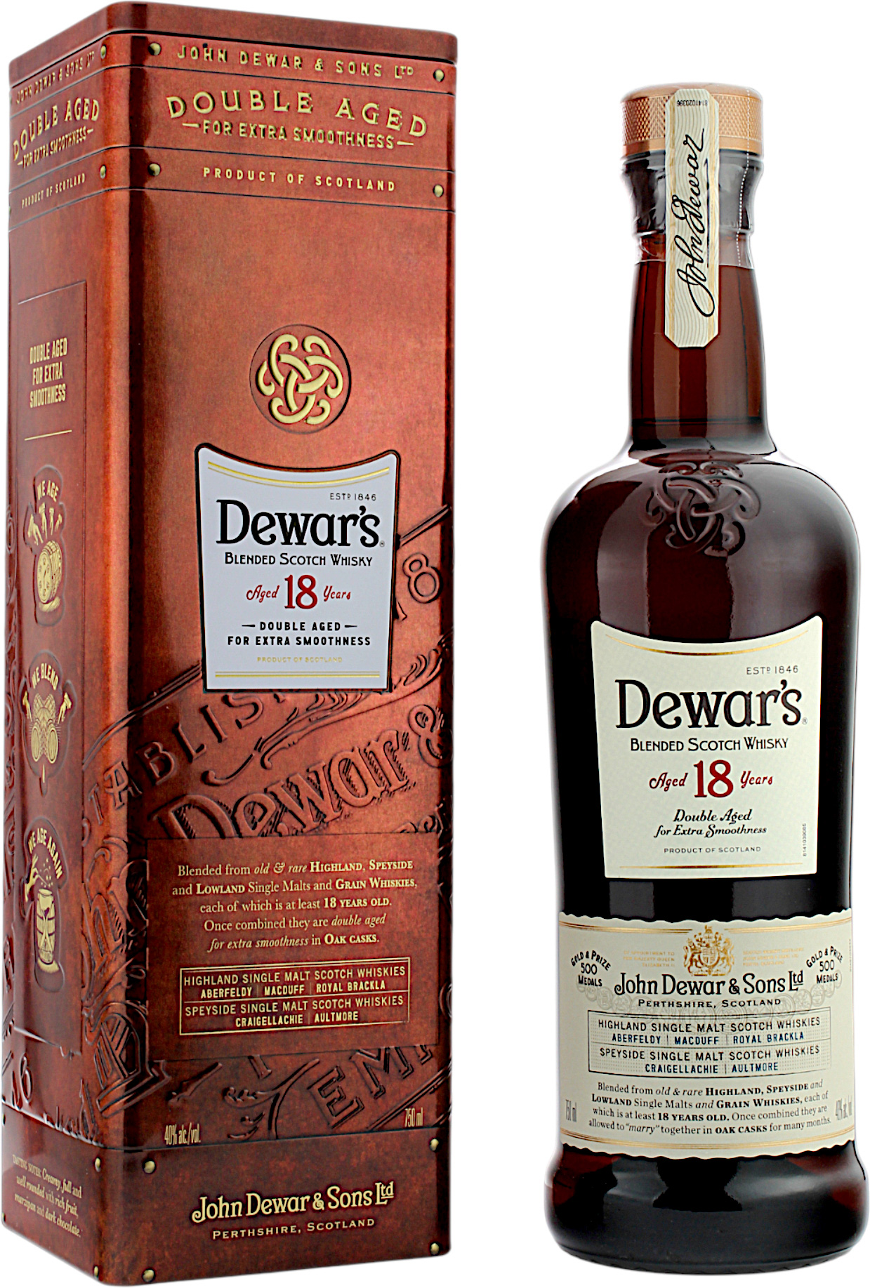 Dewar's 18 Jahre Double Aged Blended Scotch Whisky 40.0% 0,7l