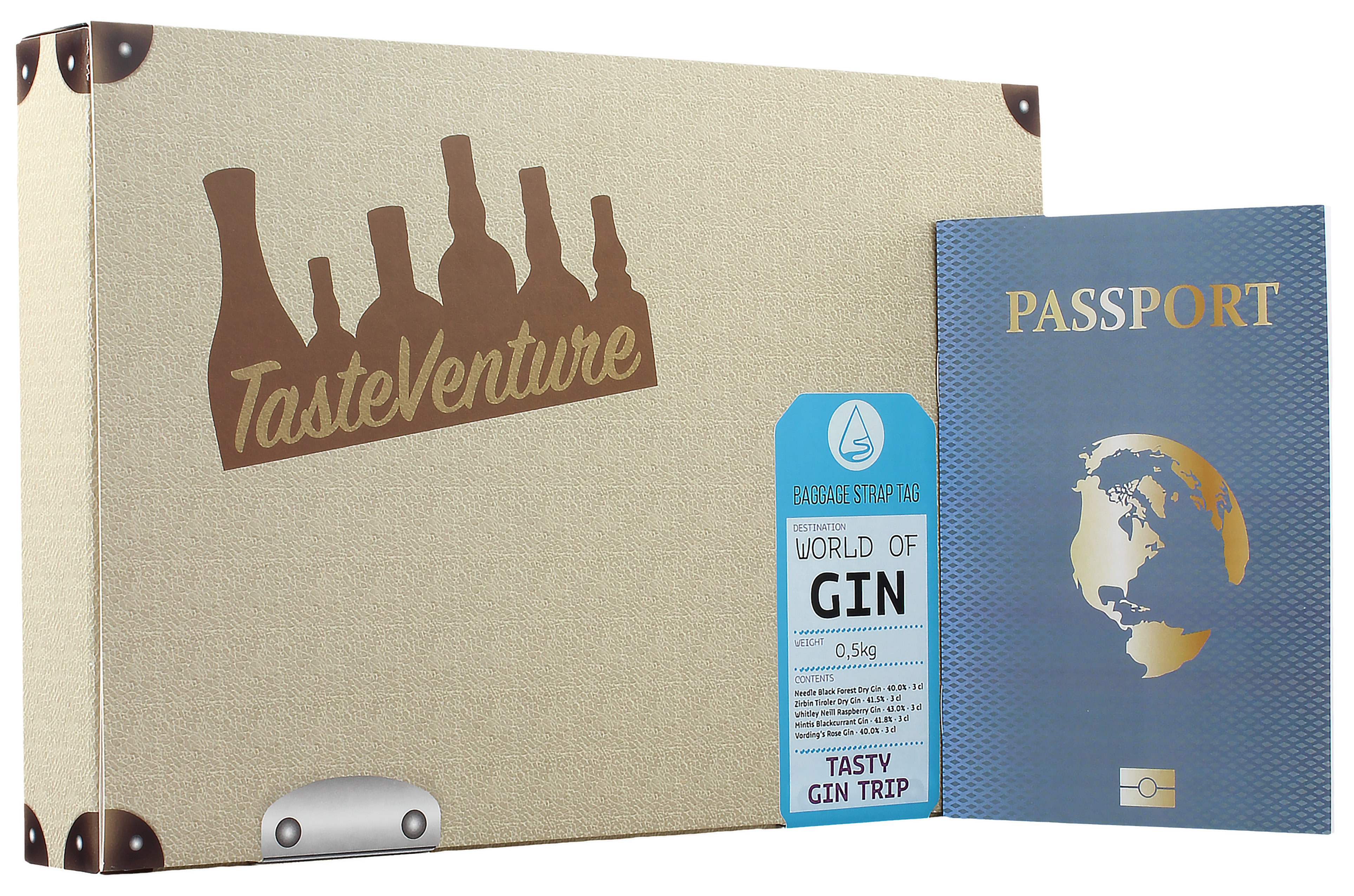 World of Gin Tasting Box - Tasty Gin Trip 41.3% 5x30ml - Tasteventure