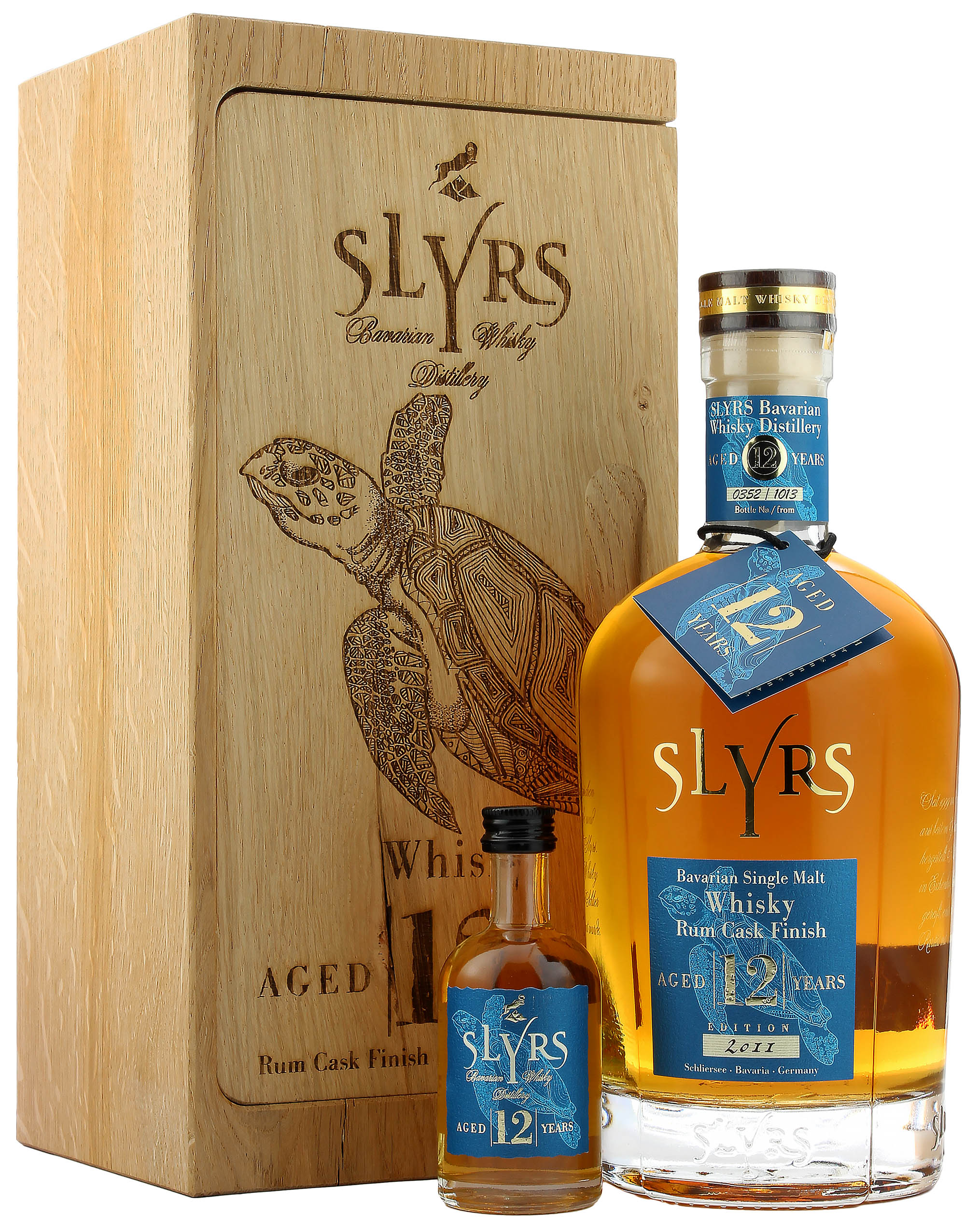 Slyrs 12 Jahre Rum Cask Finish im Eichenholzblock (Deutschland) 43.0% 0,7