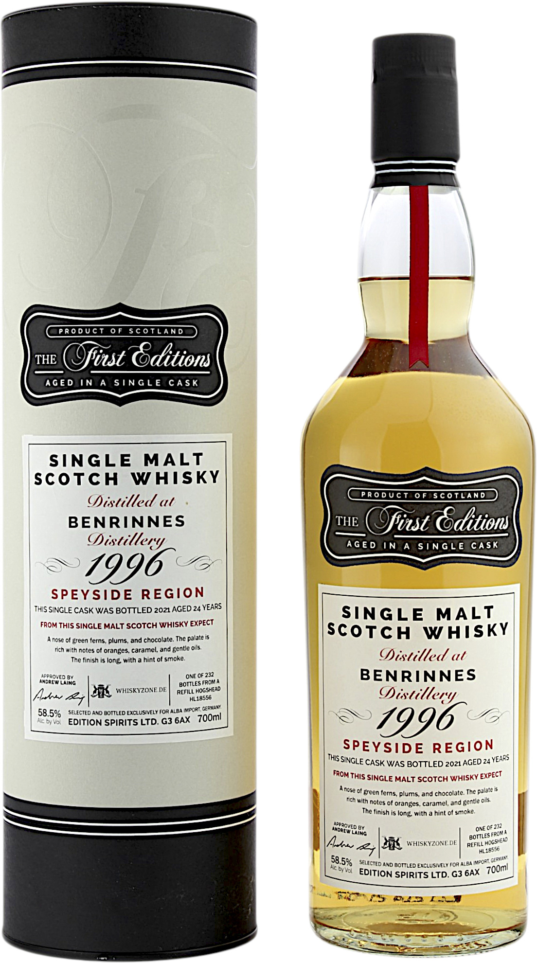 Benrinnes 24 Jahre 1996/2021 First Editions Hunter Laing 58.5% 0,7l