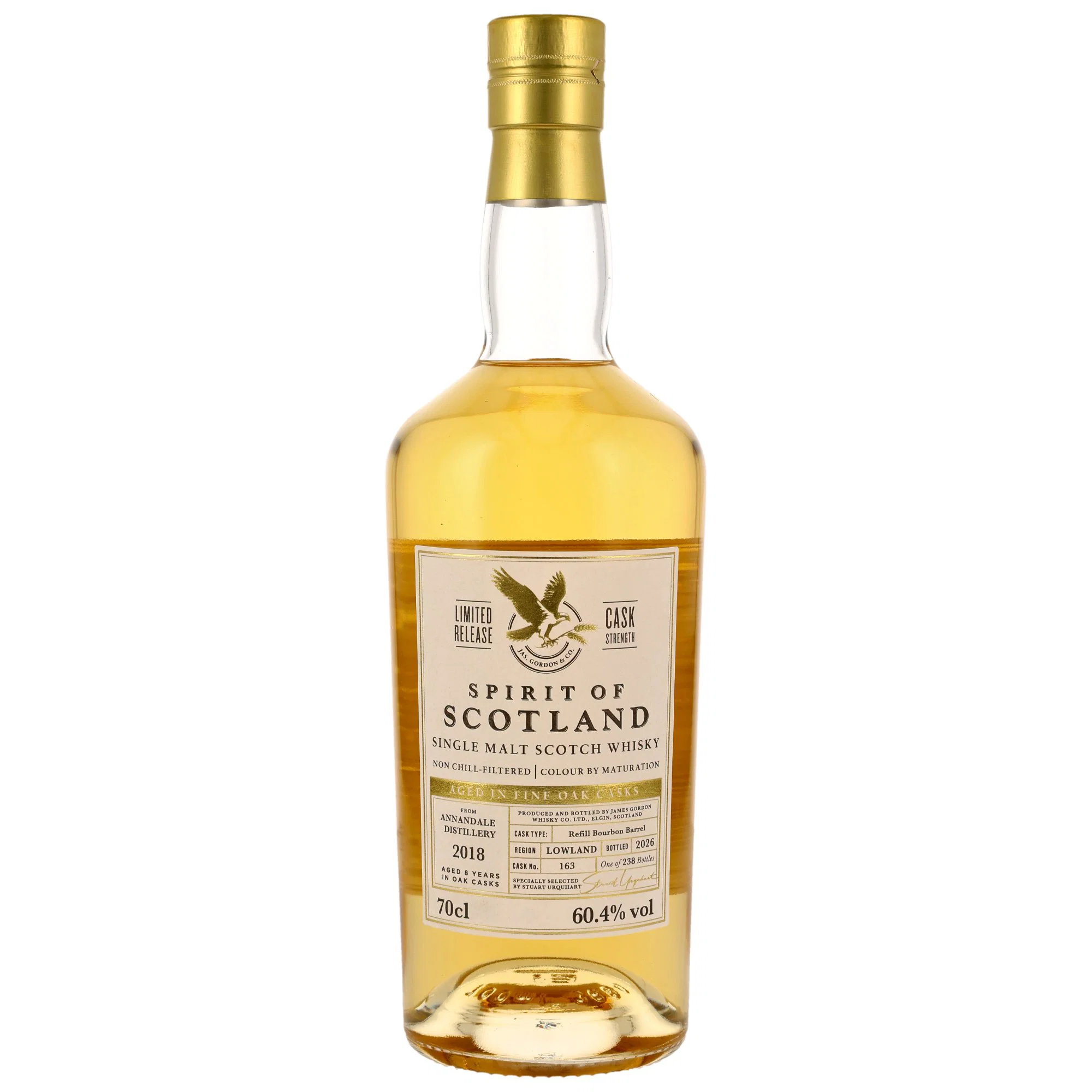Annandale 8 Jahre 2018/2026 Refill Bourbon Barrel #163 G&M Spirit of Scotland 60.4% 0,7l