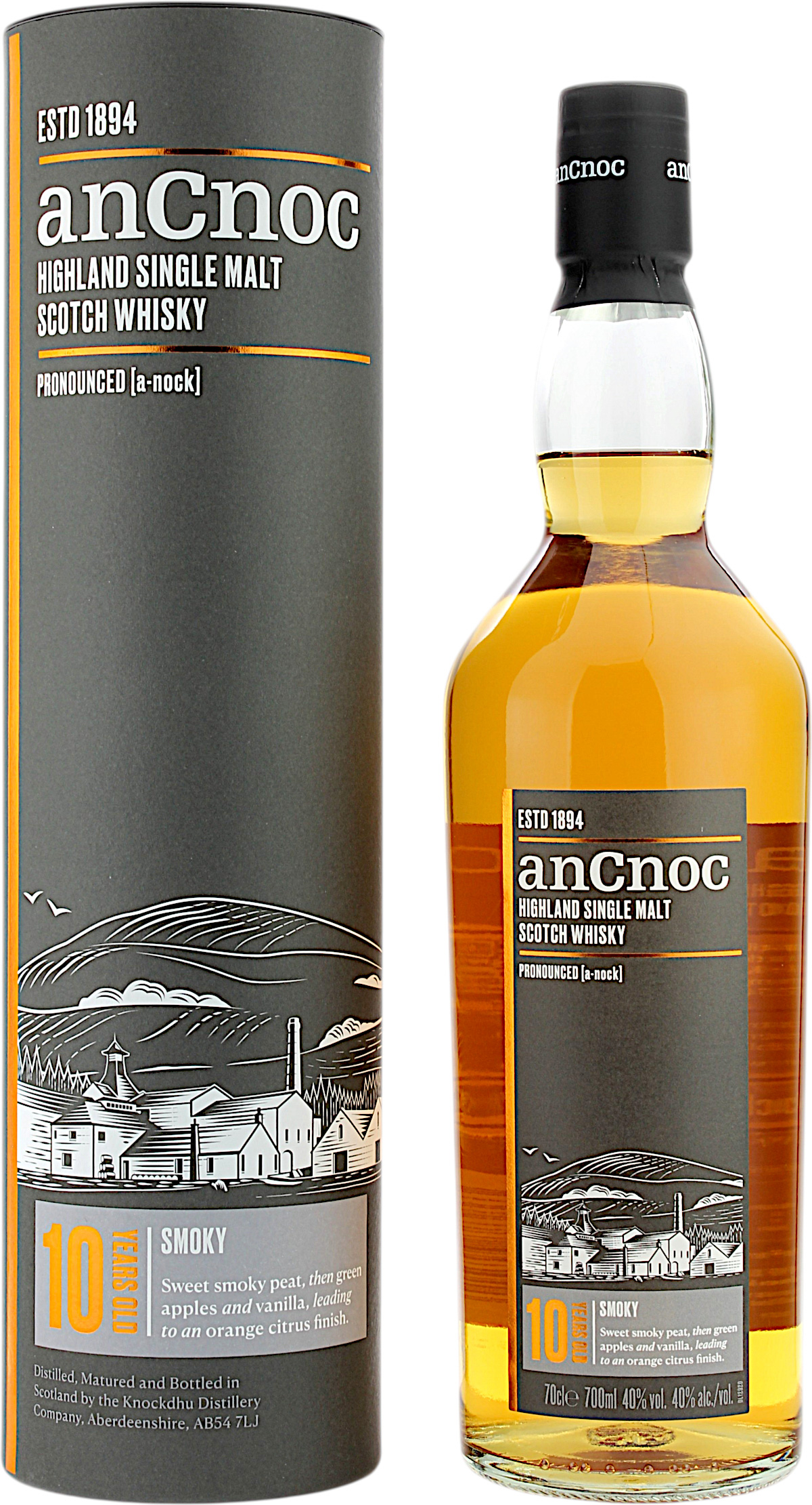 AnCnoc Smoky 10 Jahre Peated 40.0% 0,7l