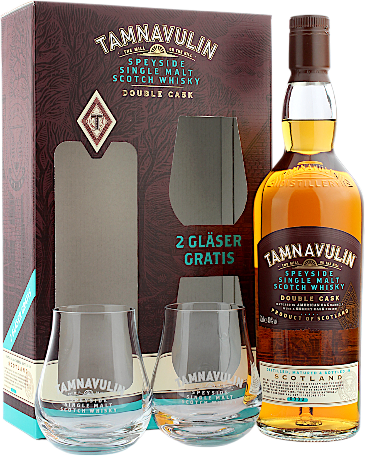 Tamnavulin Double Cask Geschenkset mit 2 Gläser 40.0% 0,7l