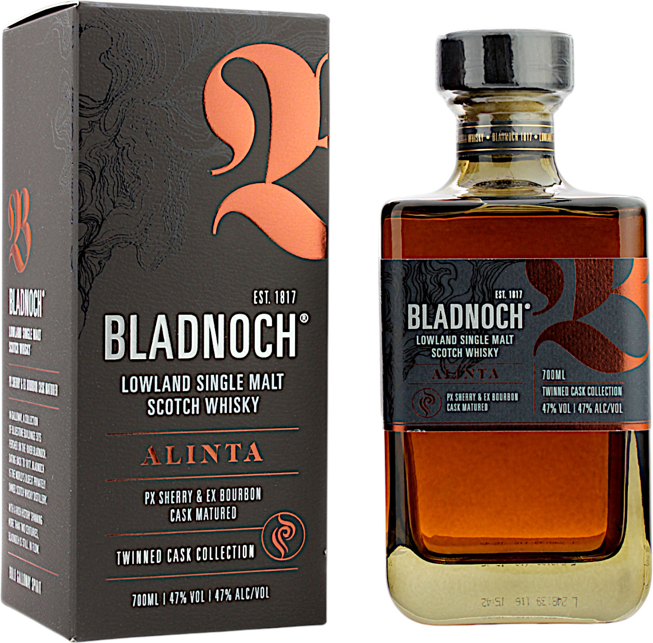 Bladnoch Alinta Peated PX Sherry and Bourbon Cask Twinned Cask Collection 47.0% 0,7l
