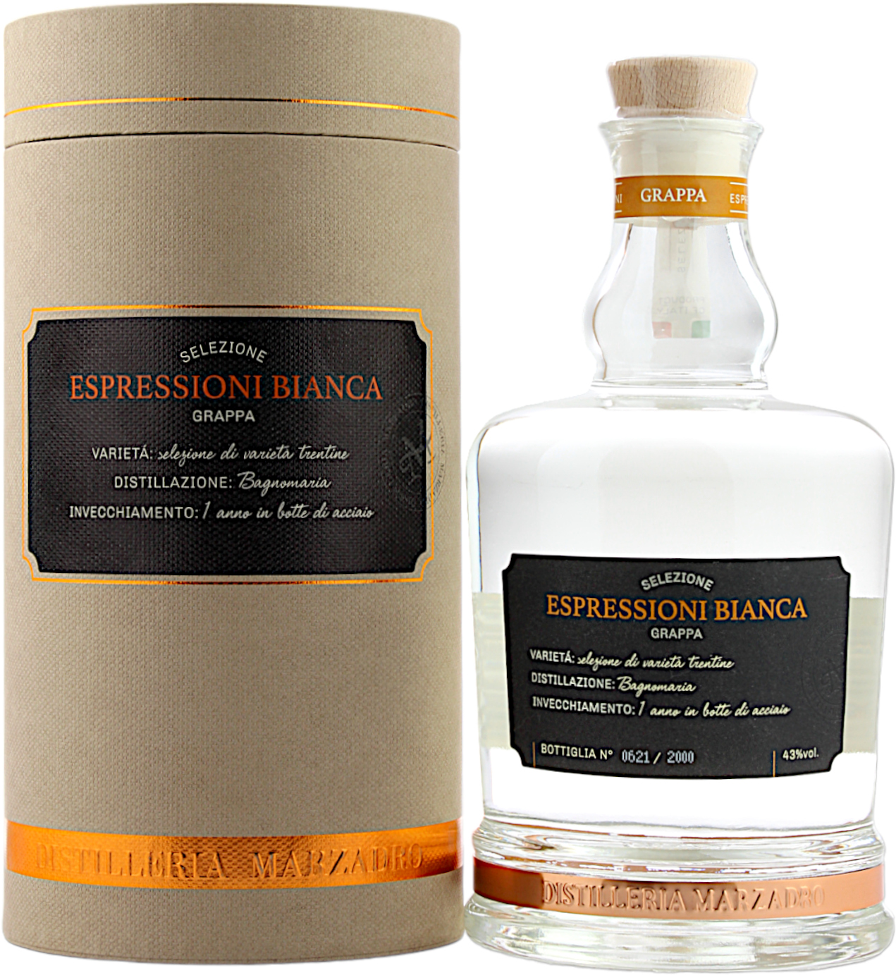 Marzadro Selezione Espressioni Bianca Grappa 43.0% 0,7l