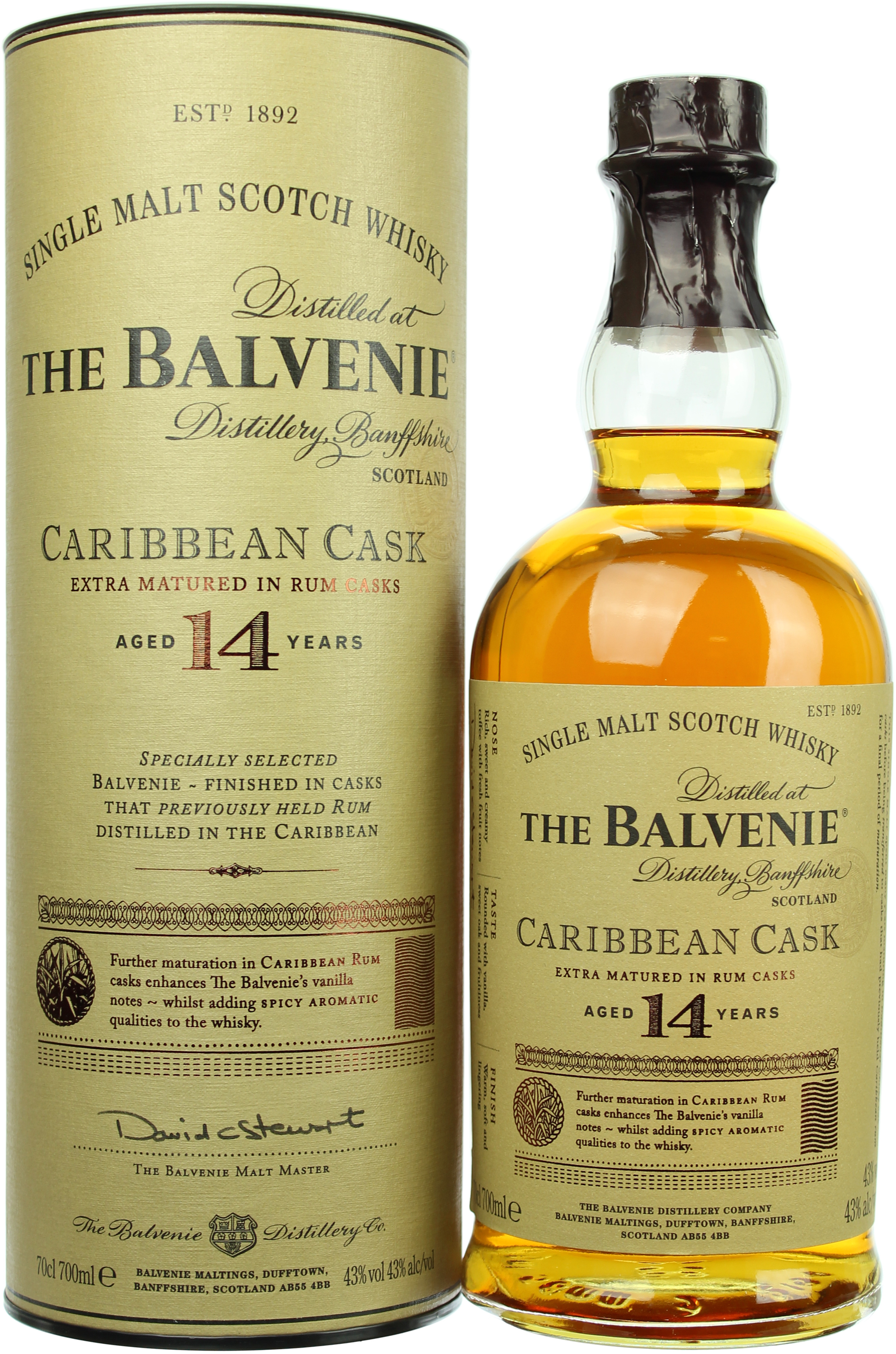 Balvenie Caribbean Cask 14 Jahre 43.0% 0,7l Balvenie Caribbean Cask 14 Jahre 43.0% 0,7l