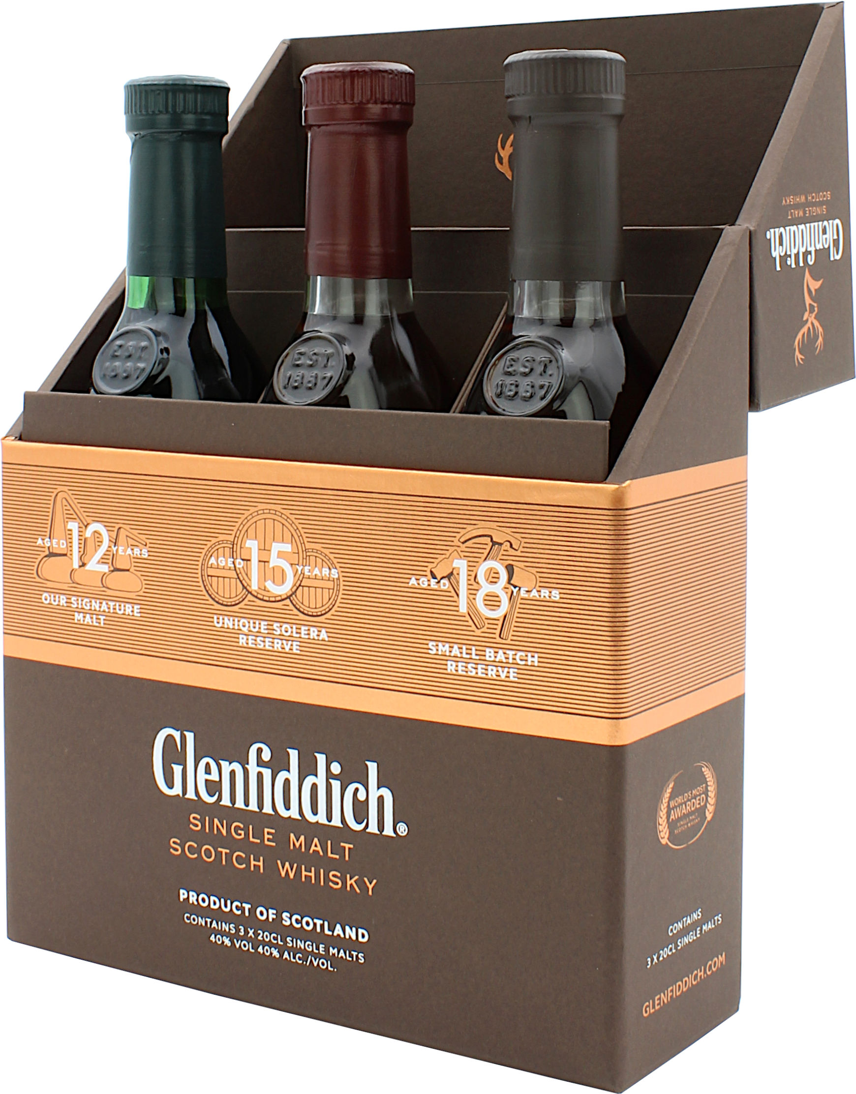 Glenfiddich Mix Pack 12, 15, 18 Jahre 40.0% 0,6l