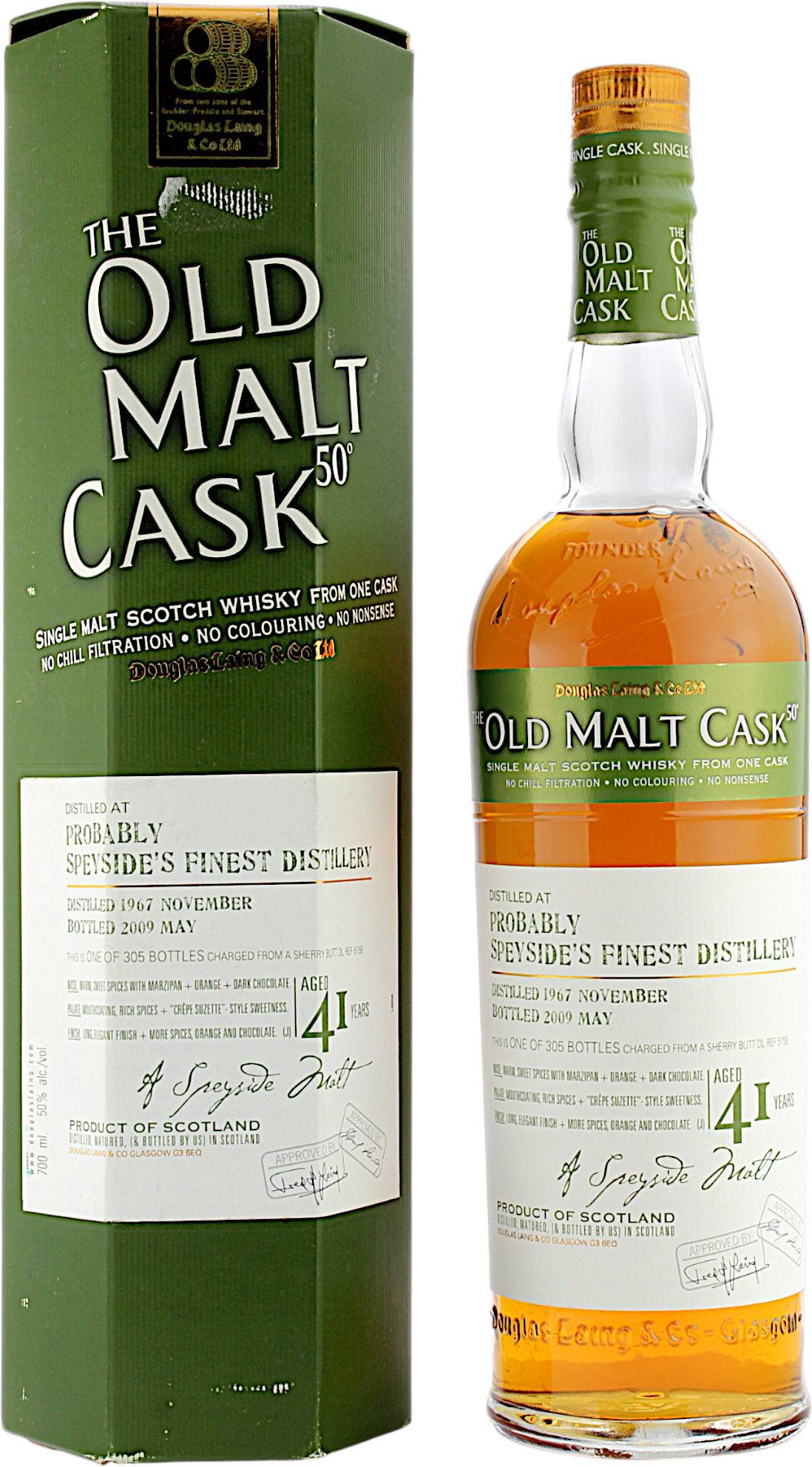 Probably Speyside's Finest 41 Jahre 1967/2009 Douglas Laing The Old Malt Cask 50.0 % 0,7l