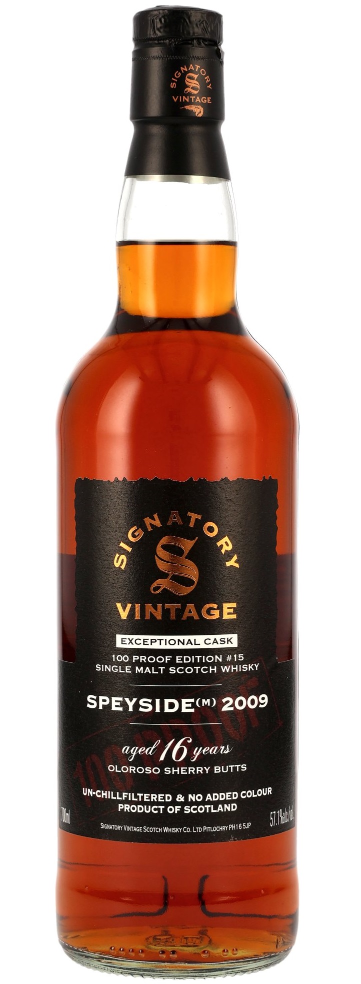 Speyside (M) 16 Jahre 2009/2025 Exceptional Cask Edition 15 100 Proof Signatory 57.1% 0,7l