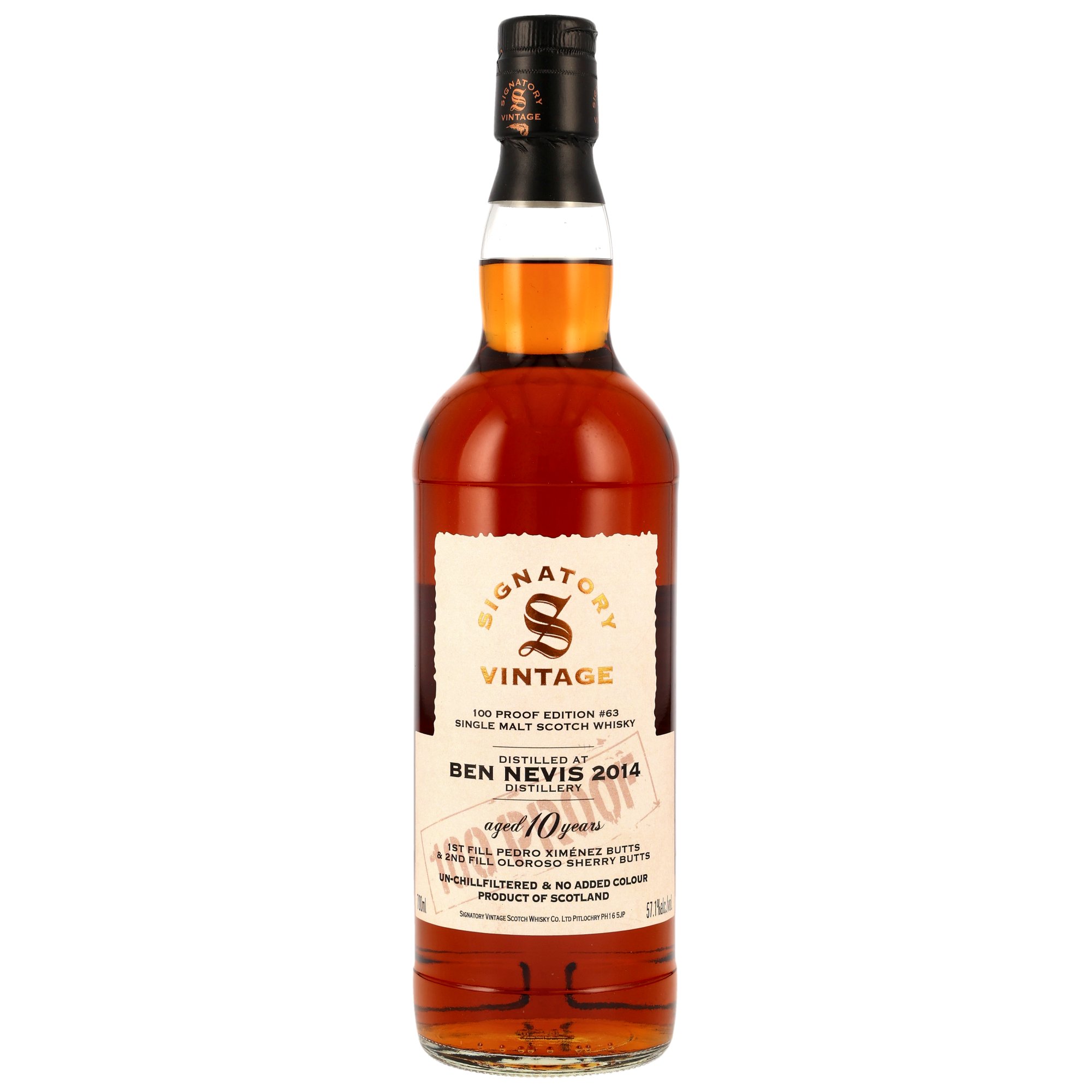 Ben Nevis 10 Jahre 2014/2025 Signatory 100 Proof Edition #63 57.1% 0,7l