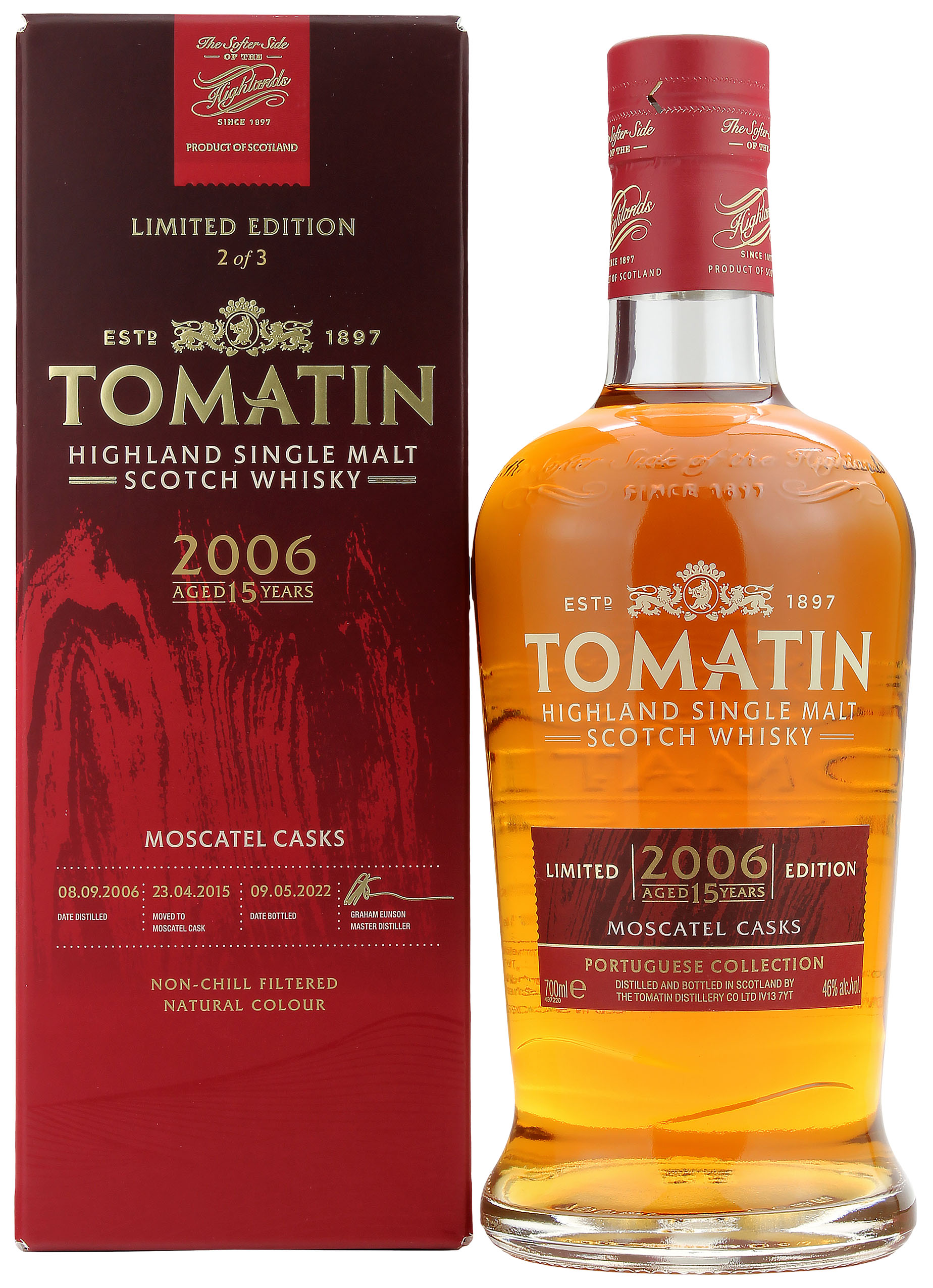 Tomatin 15 Jahre 2006/2022 Moscatel Cask Portuguese Collection 46.0% 0,7l