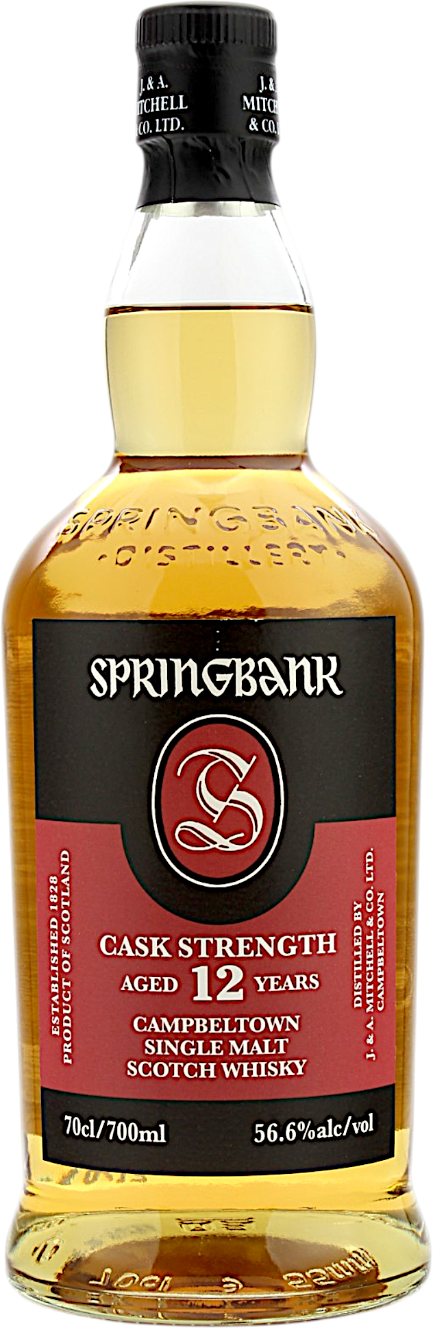 Springbank 12 Jahre Cask Strength 2026 Batch 29 Single Malt Scotch Whisky aus Campbeltown mit 56,6 % Vol. Fassstark abgefüllt mit Aromen von Torfrauch, Trockenfrüchten, Vanille, Malz, Gewürzen und feiner Eiche.