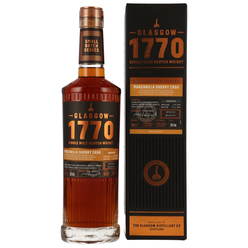 1770 Glasgow Distillery 5 Jahre 2018/2023 Single Manzanilla Sherry Cask 59.0% 0,7l