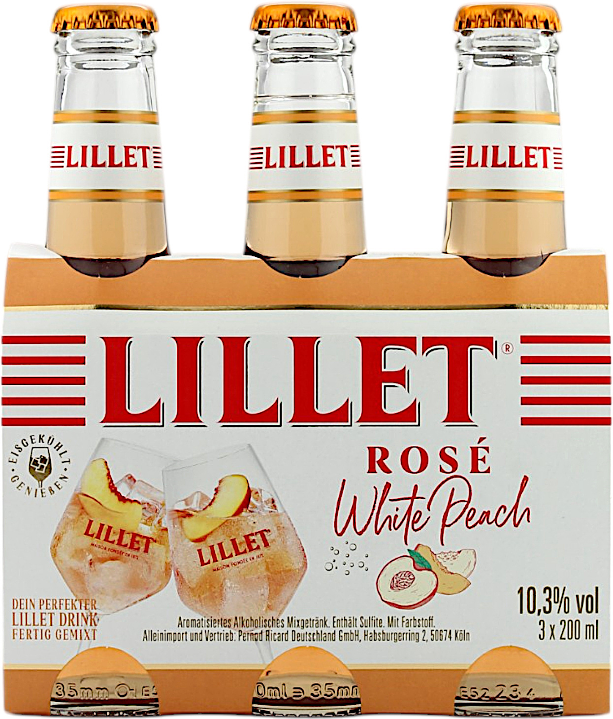 Lillet Rosé White Peach Ready to Drink 10.3% 3x200ml