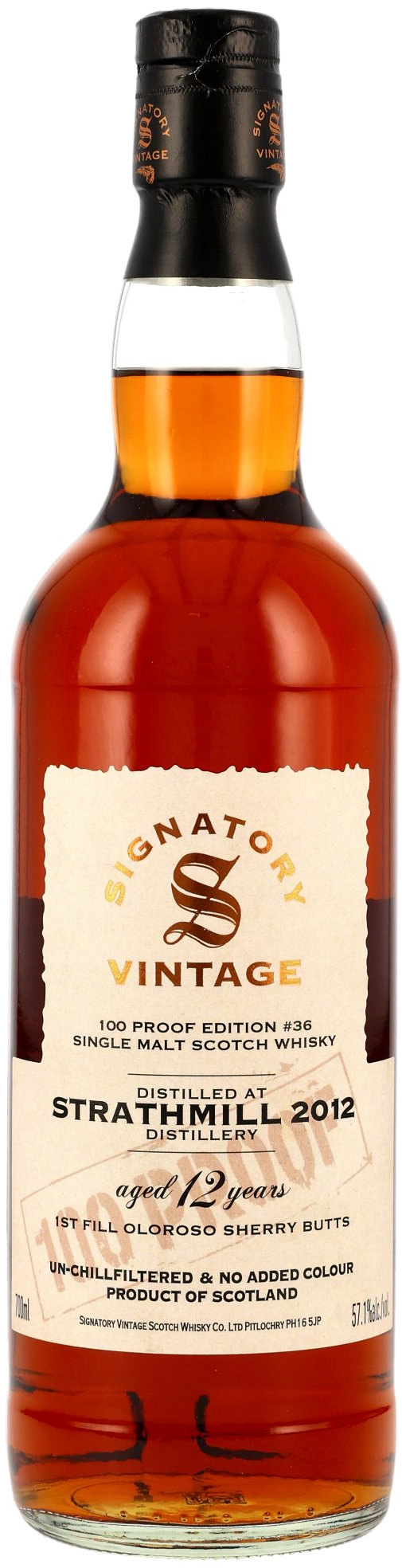Strathmill 12 Jahre 2012/2025 Signatory 100 Proof Edition #36 57.1% 0,7l Strathmill 12 Jahre 2012/2025 Signatory 100 Proof Edition #36 57.1% 0,7l