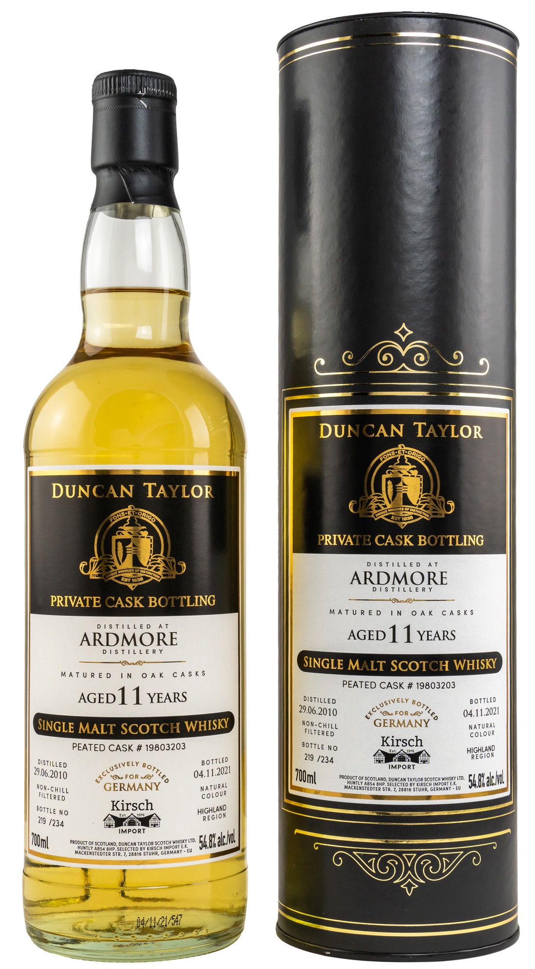 Ardmore 11 Jahre 2010/2021 Private Cask for Kirsch 54.8% 0,7l