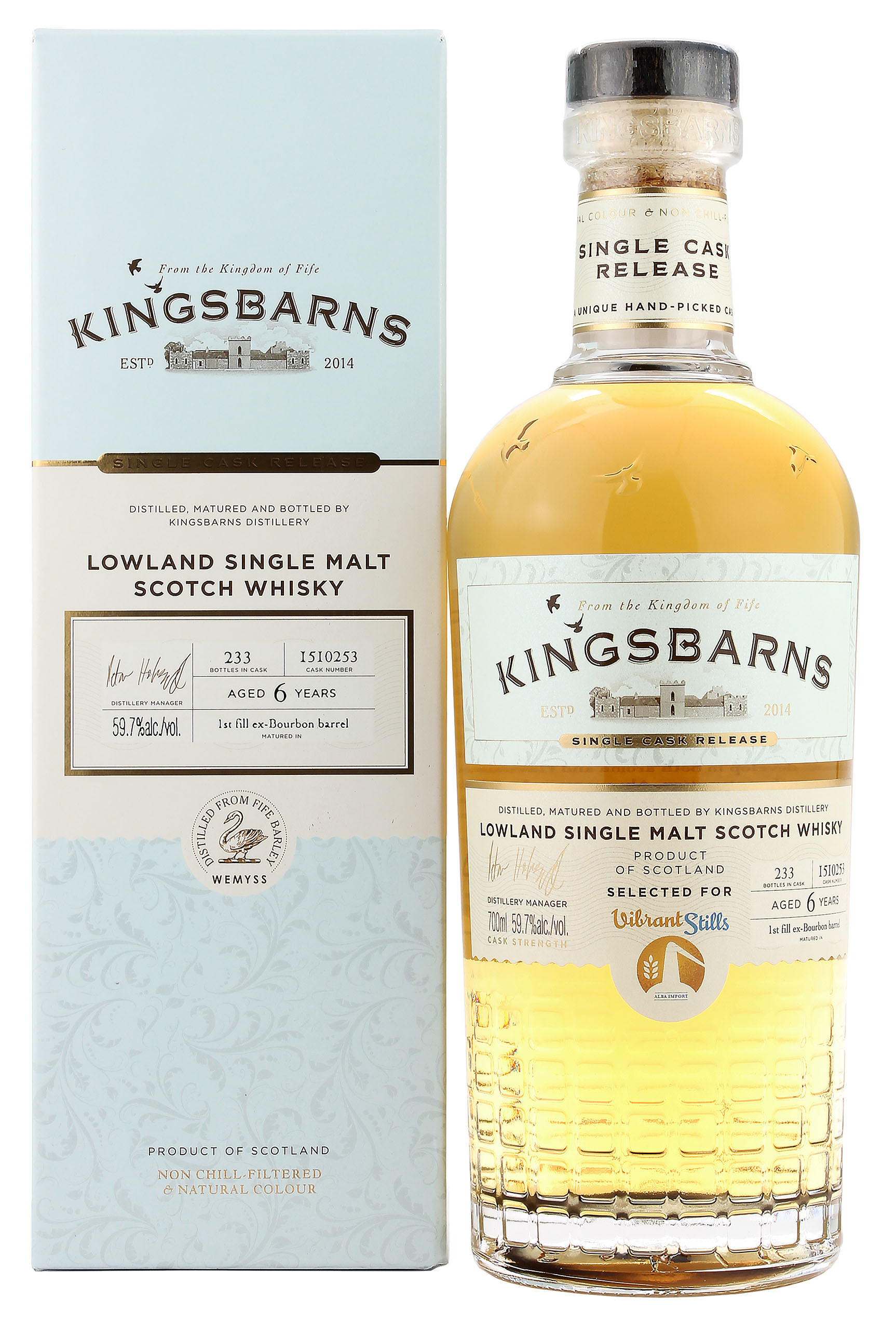 Kingsbarns 6 Jahre Vibrant Stills Ex-Bourbon Single Cask 59.7% 0,7l