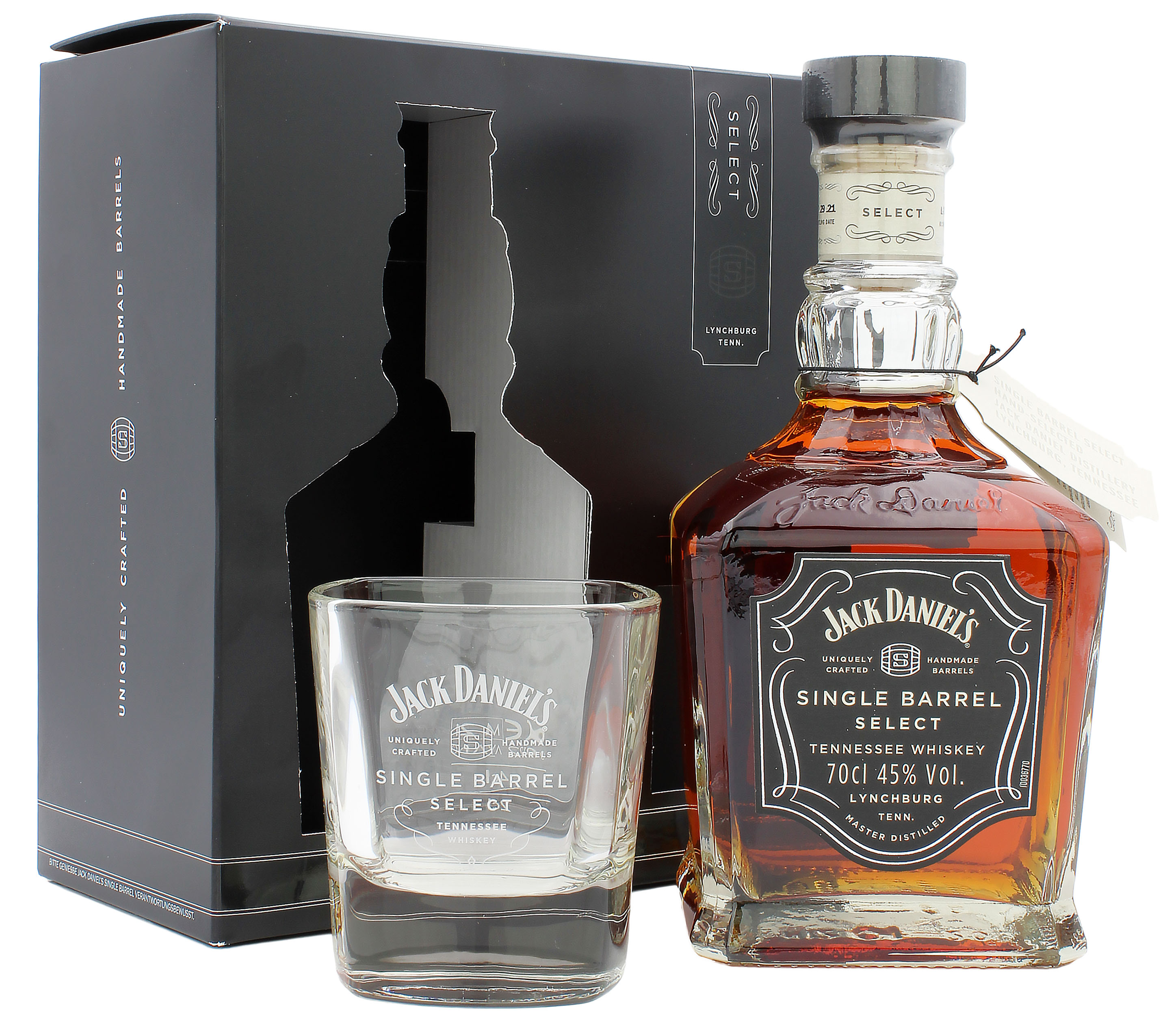 Jack Daniel's Single Barrel Select Geschenkset mit Glas 45.0% 0,7l