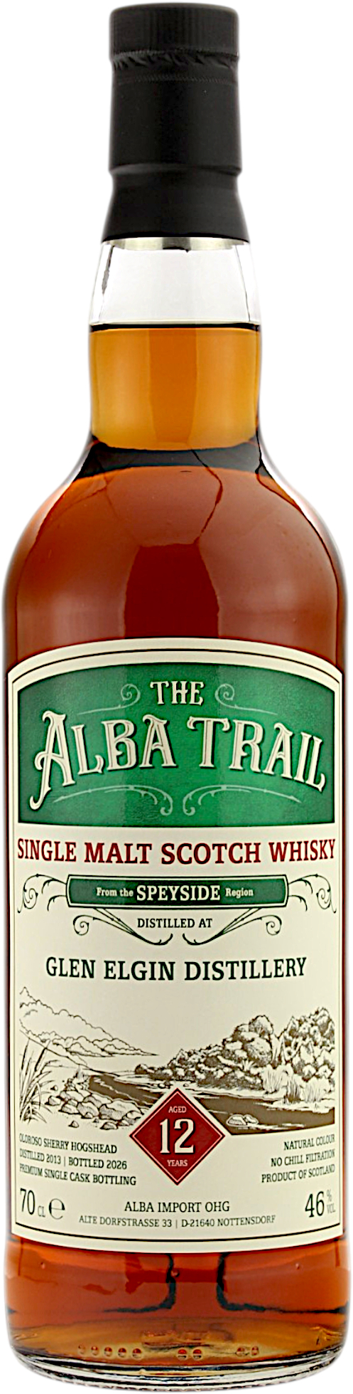 Glen Elgin 12 Jahre 2013/2026 Oloroso Sherry Hogshead The Alba Trail 46.0% 0,7l