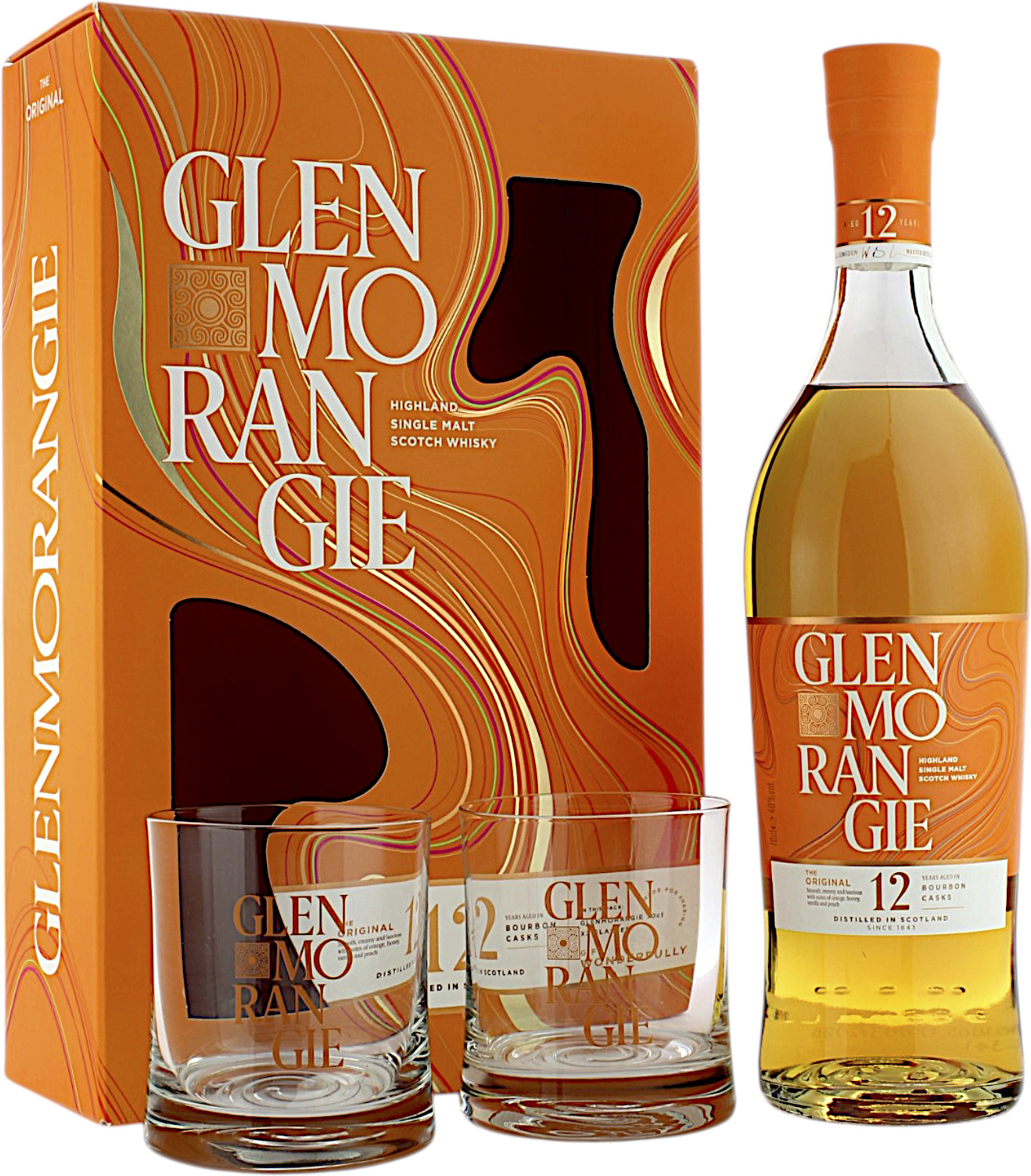 Glenmorangie Original 12 Jahre Geschenkset mit 2 Tumblern 40.0% 0,7l